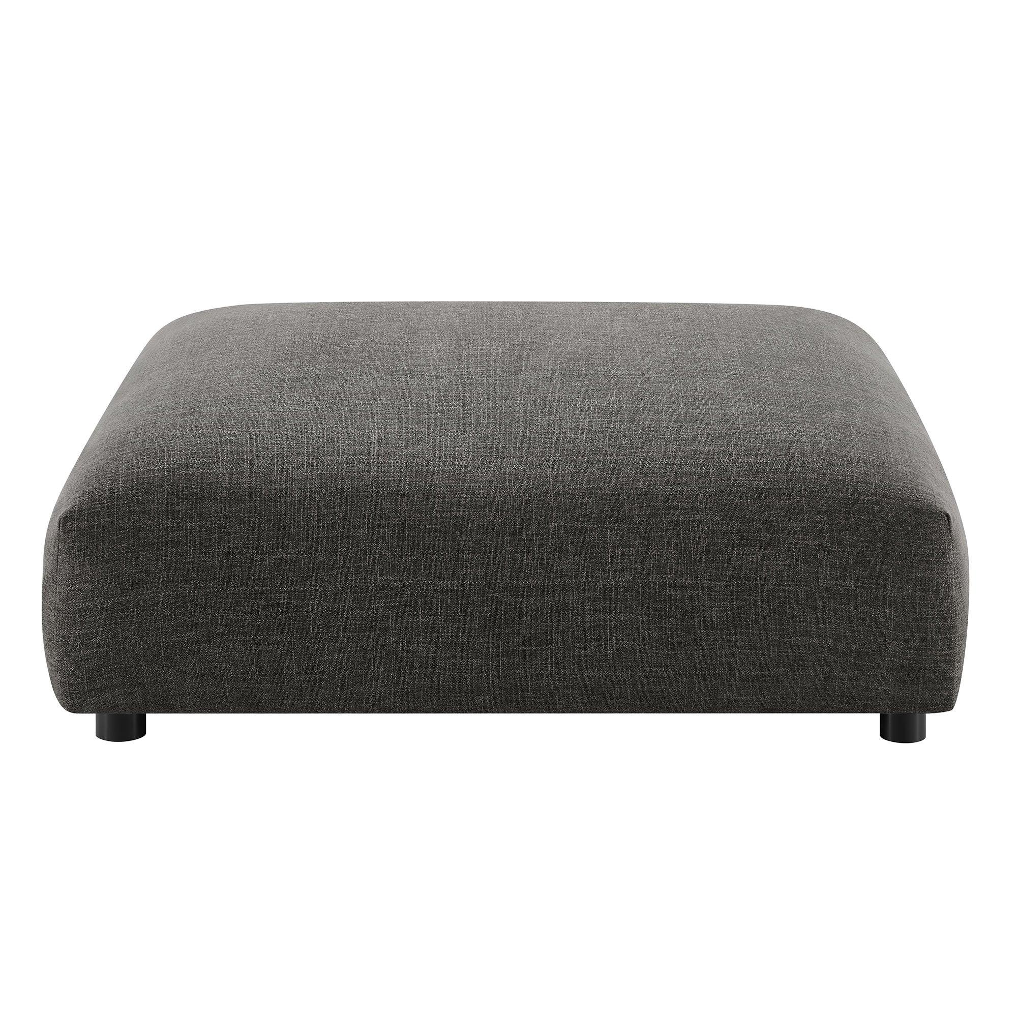 Solace Modular Upholstered Fabric Armless Chair and Ottoman Set