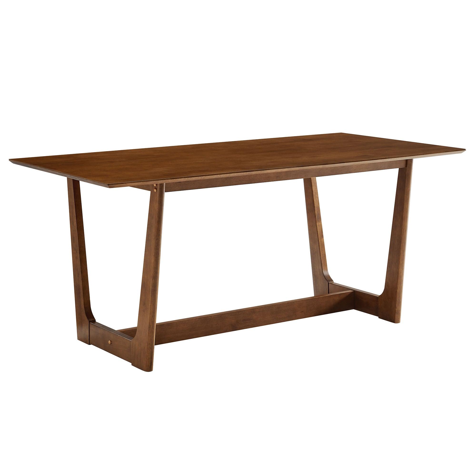 Solara 7-Piece Wood Dining Set with Vegan Leather Side Chairs