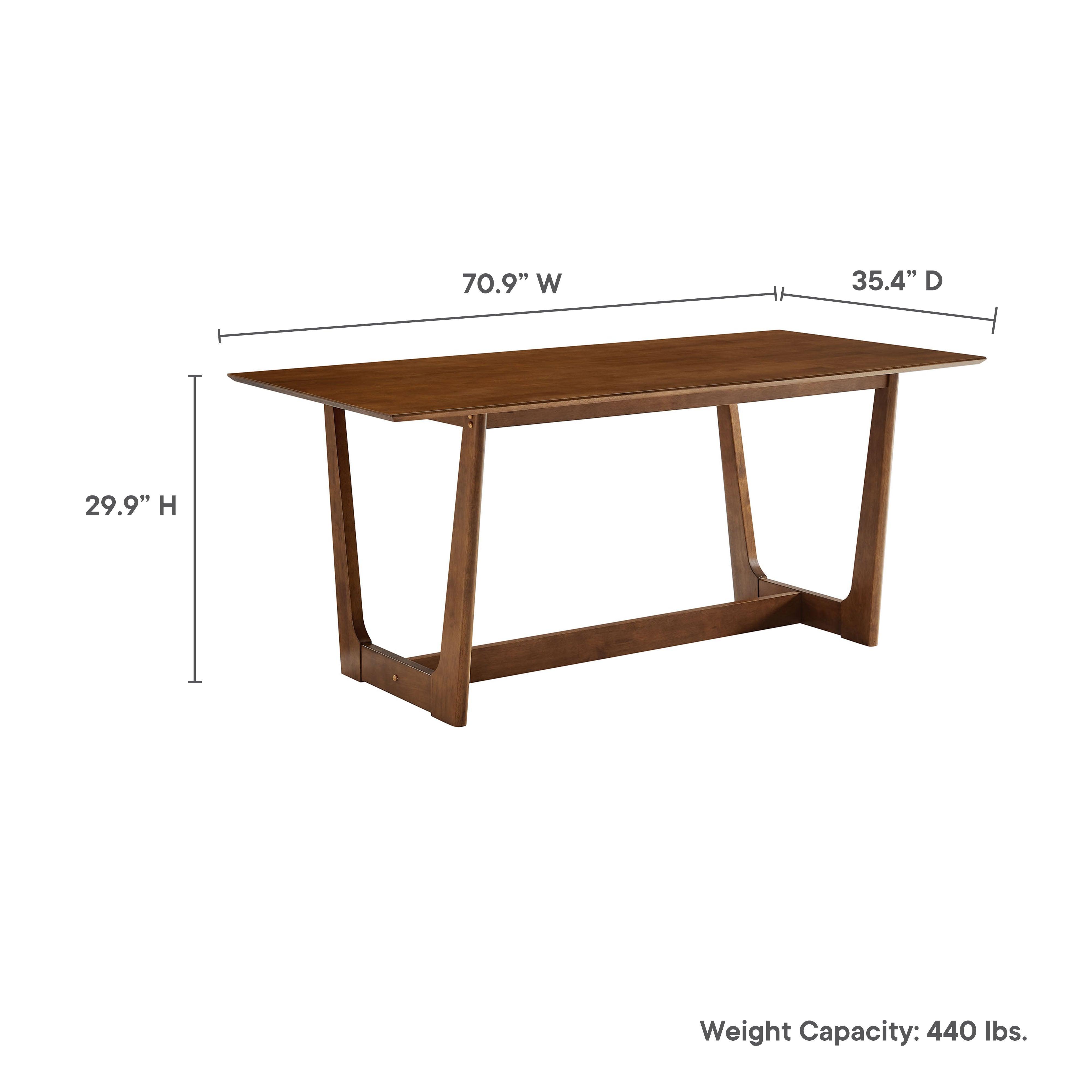 Solara 7-Piece Wood Dining Set with Vegan Leather Side Chairs