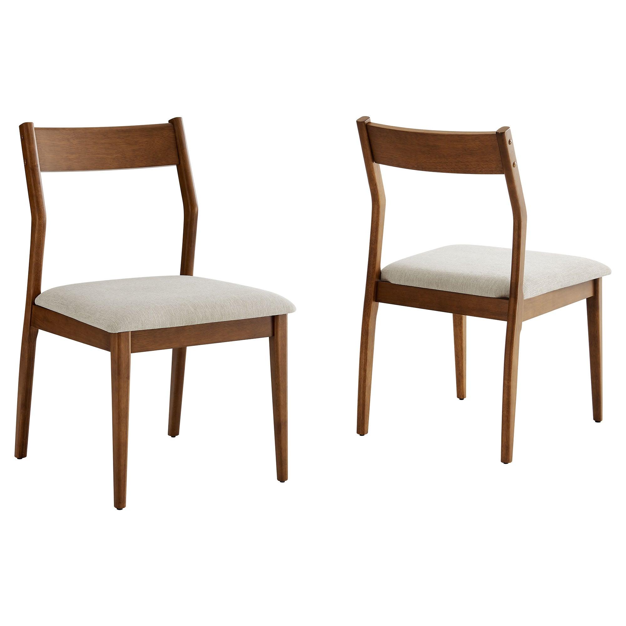 Solara 7-Piece Wood Dining Set with Fabric Upholstered Armchairs