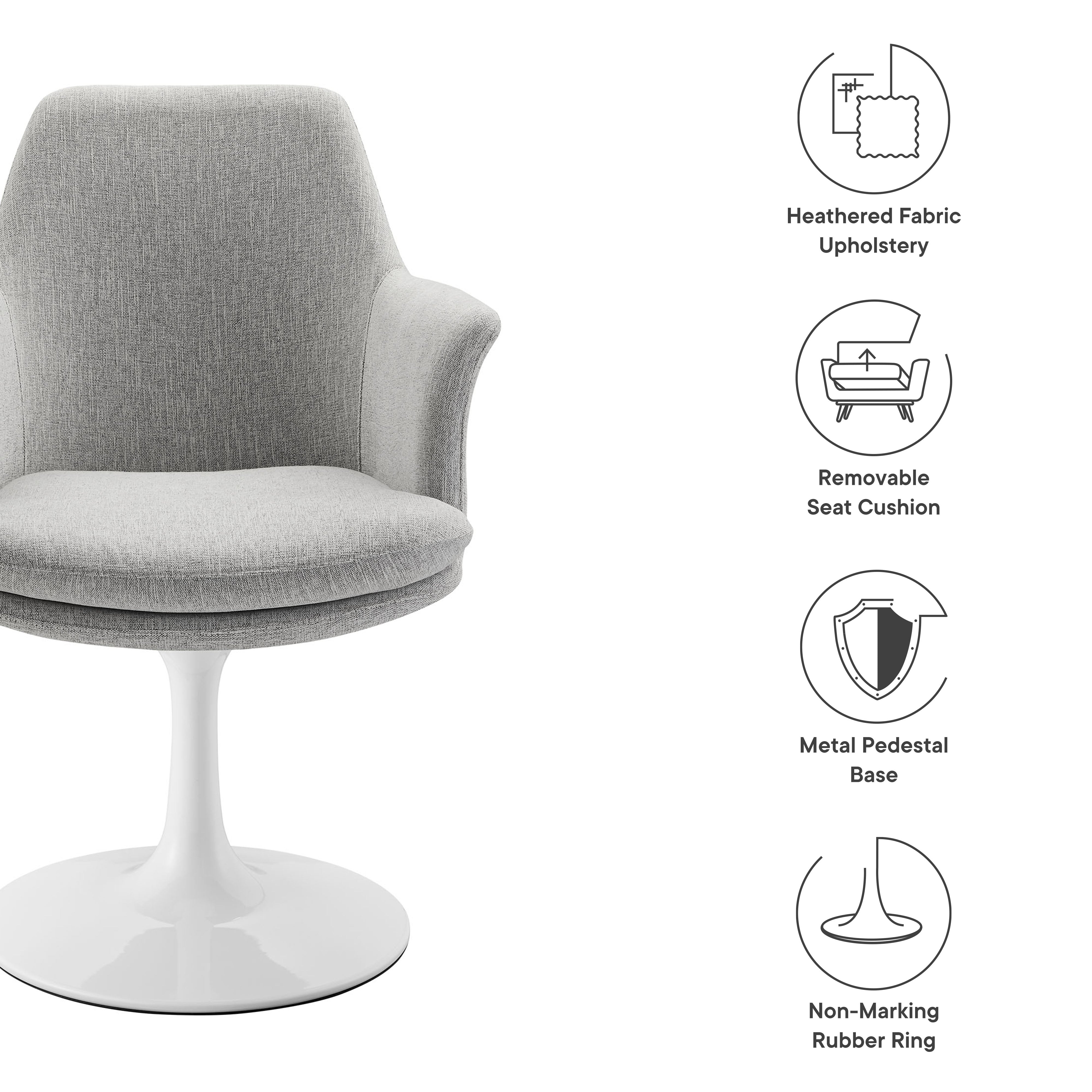 Lippa Swivel Dining Upholstered Armchair