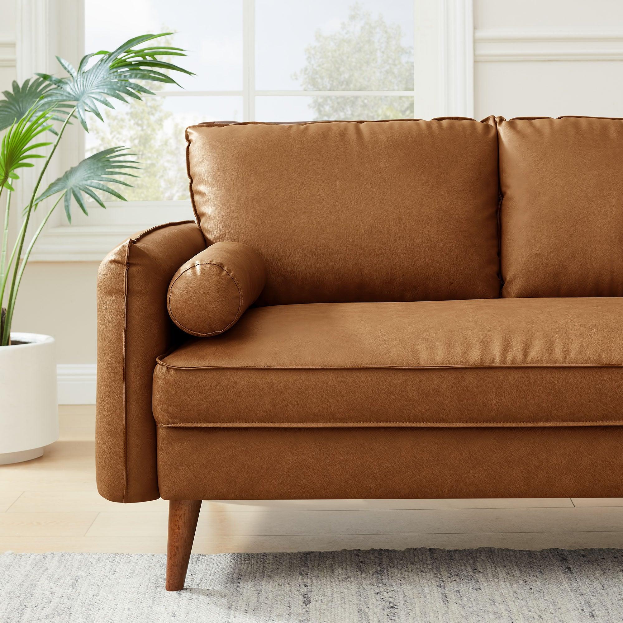 Revive Upholstered Vegan Leather Loveseat