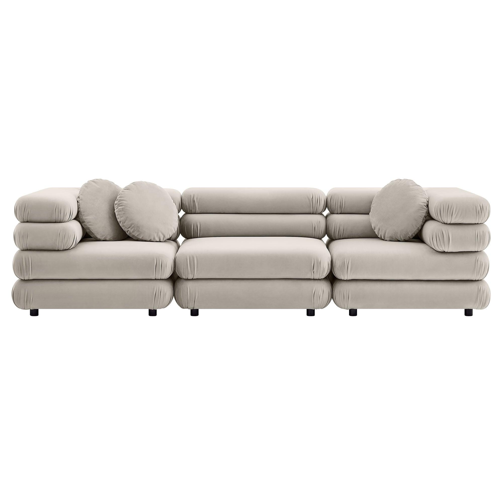 Jubilee 3-Piece Modular Performance Velvet Sectional Sofa