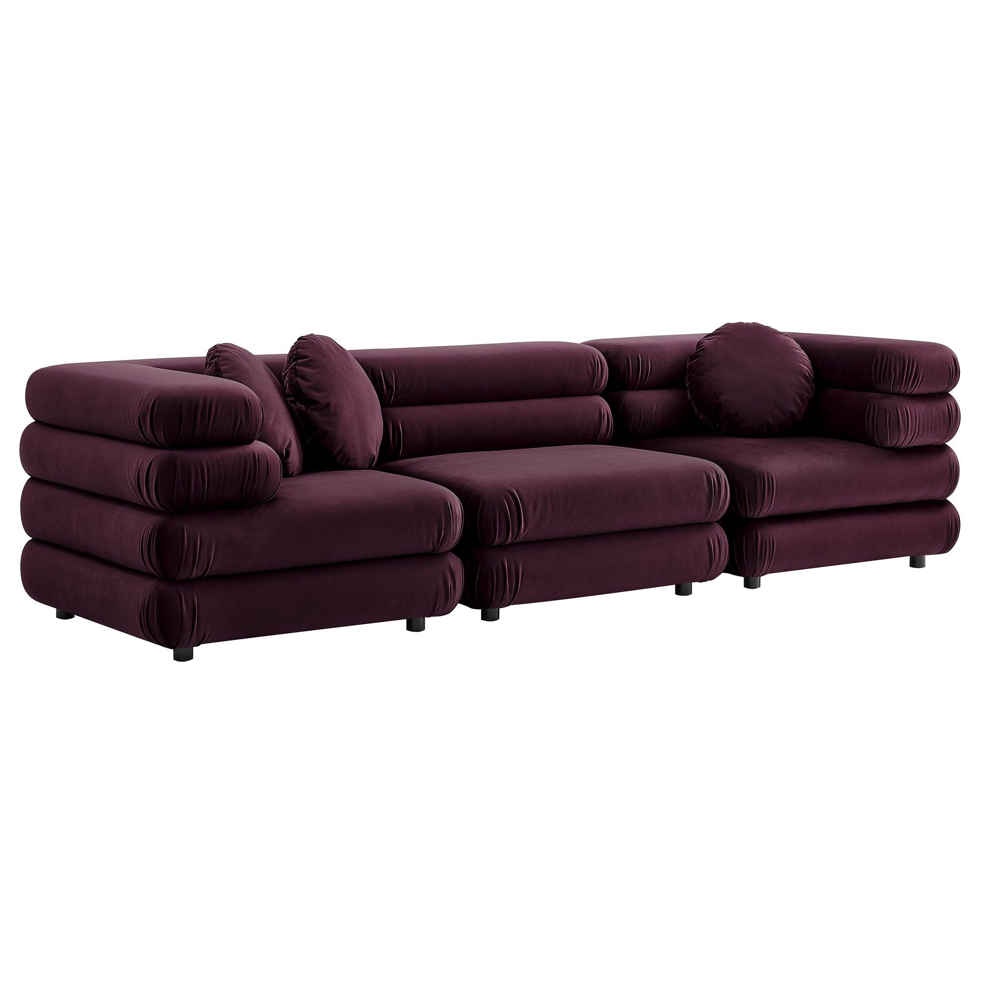 Jubilee 3-Piece Modular Performance Velvet Sectional Sofa