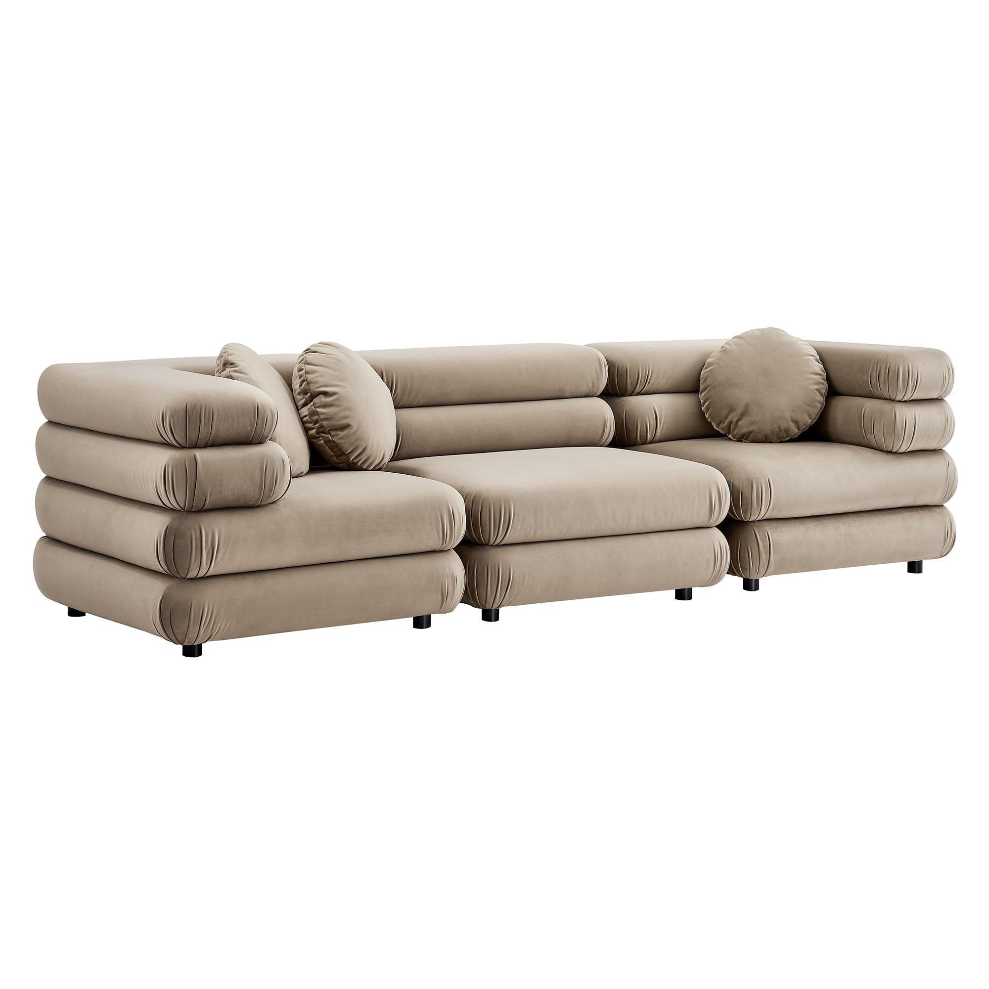 Jubilee 3-Piece Modular Performance Velvet Sectional Sofa