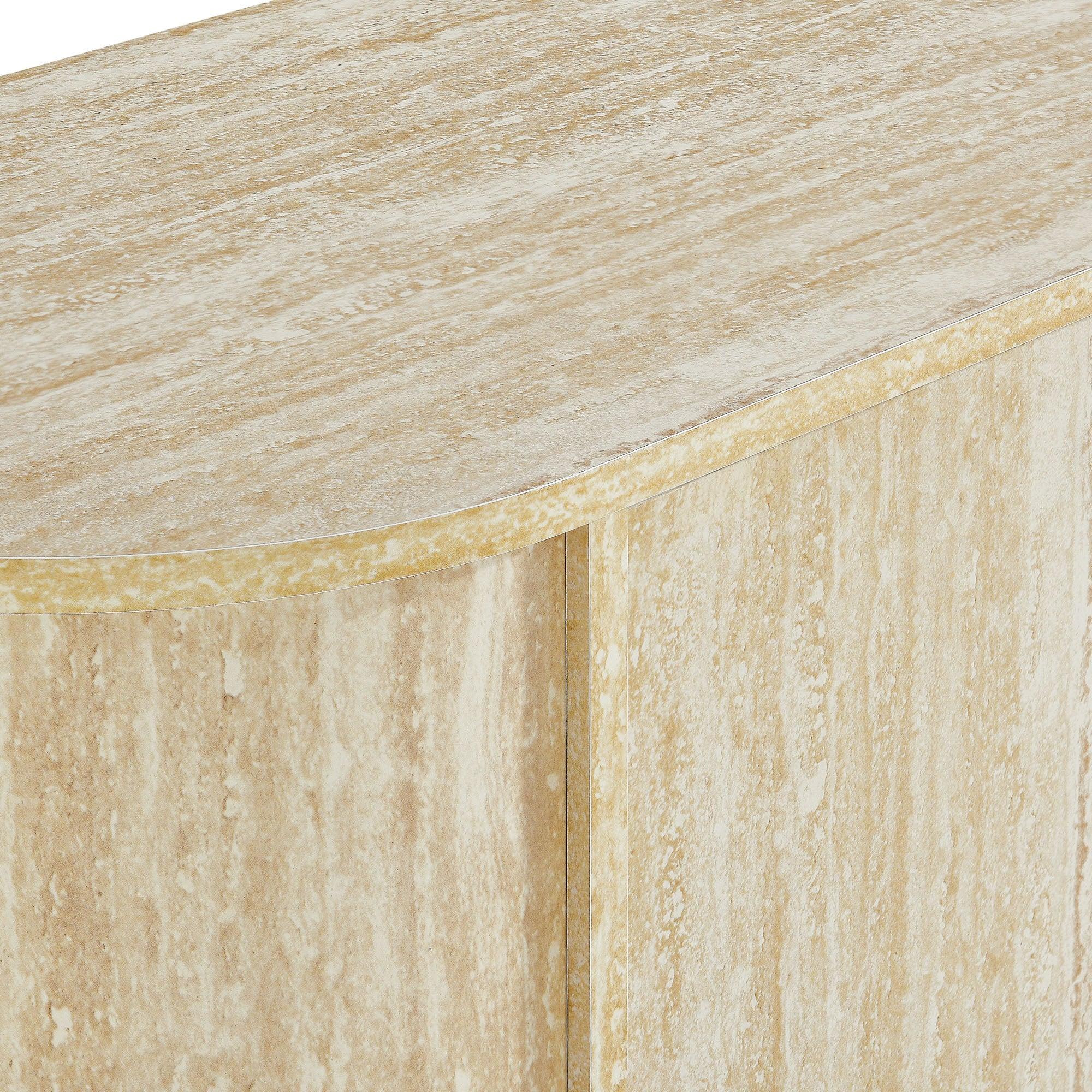 Overture 63” Oval Faux Travertine Sideboard