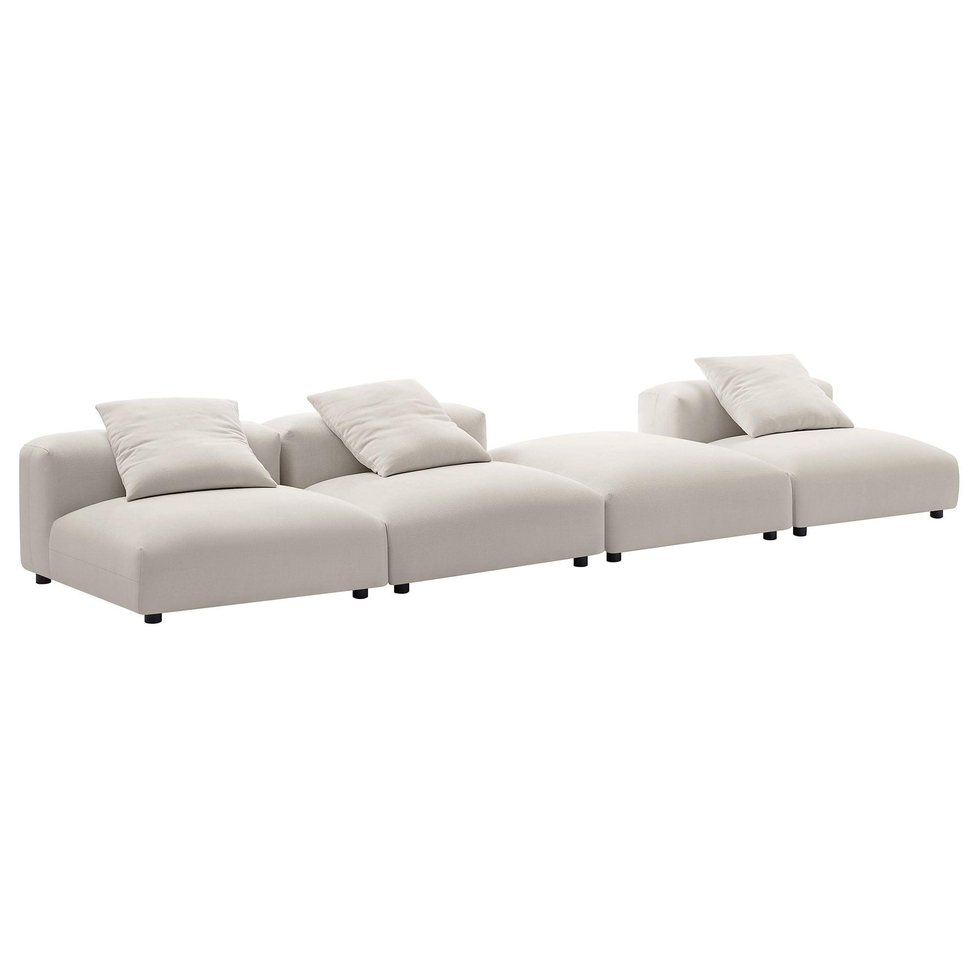 Solace 4-Piece Modular Upholstered Fabric Sectional Sofa