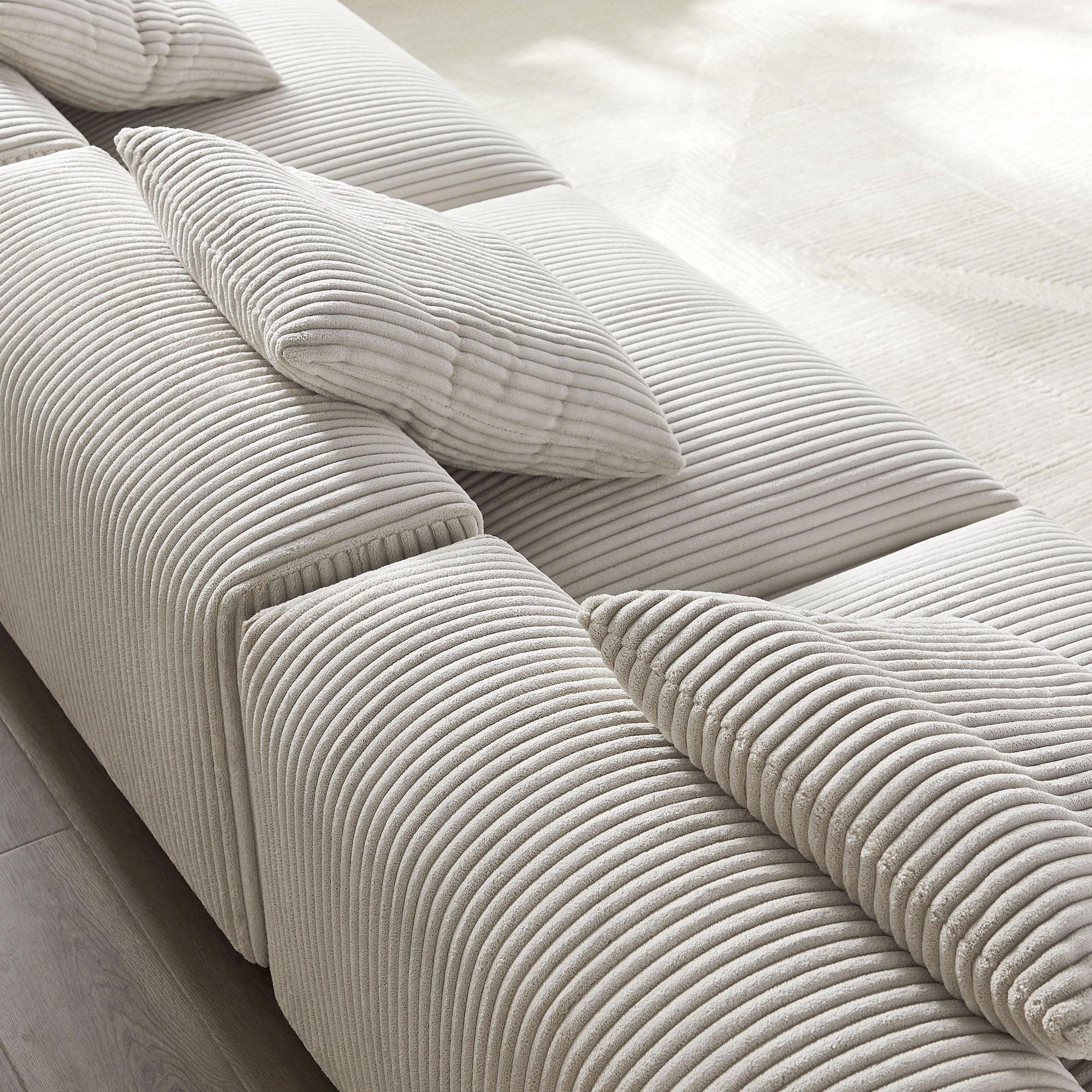 Solace 3-Piece Modular Corduroy Upholstered Sofa