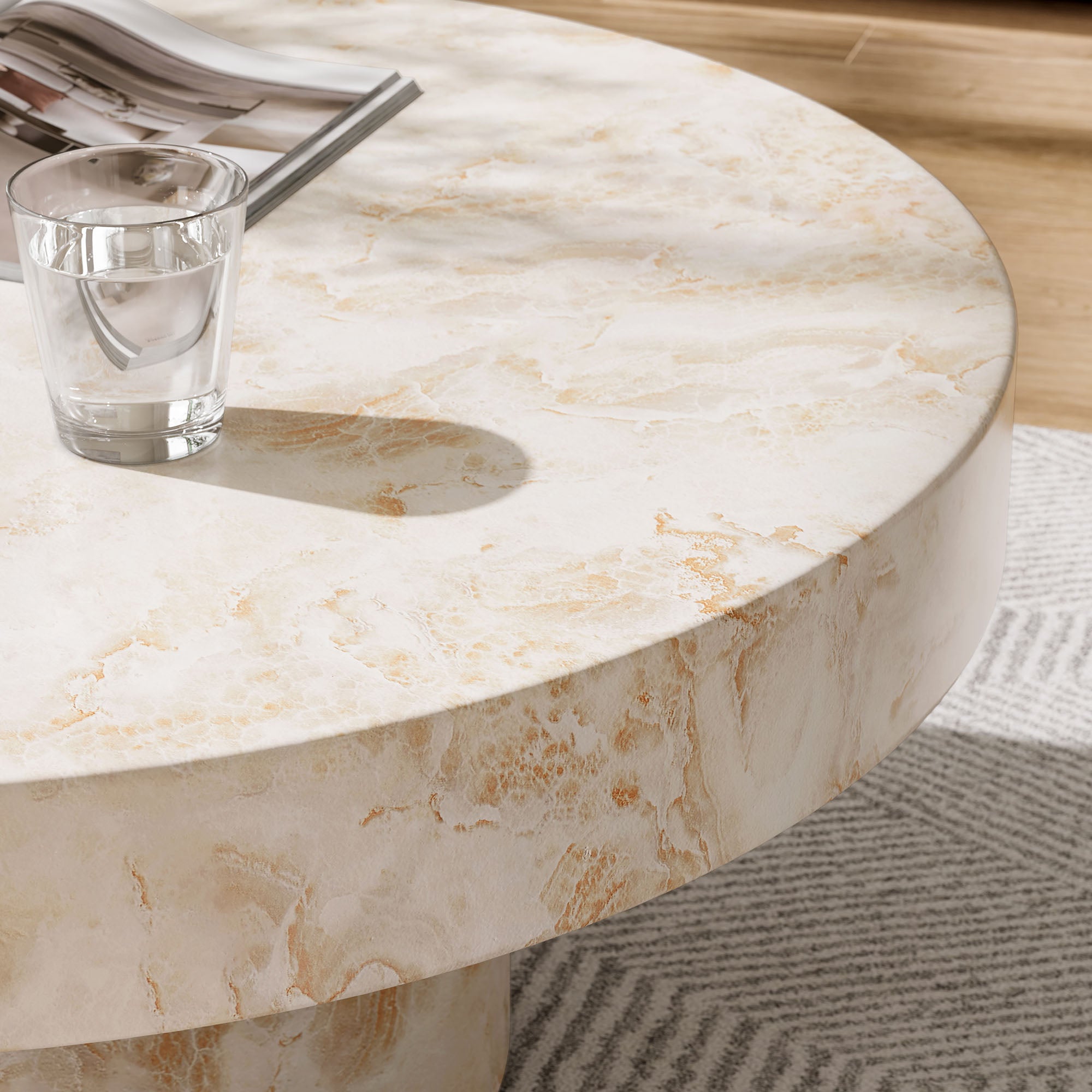 Alora Indoor - Outdoor Patio Concrete Round Coffee Table