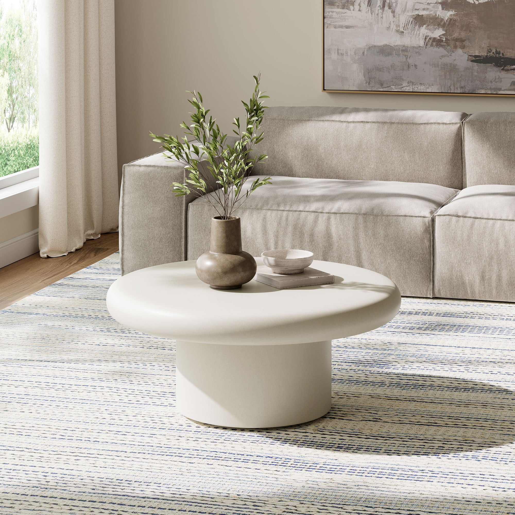 Argos Indoor - Outdoor Patio Concrete Round Coffee Table