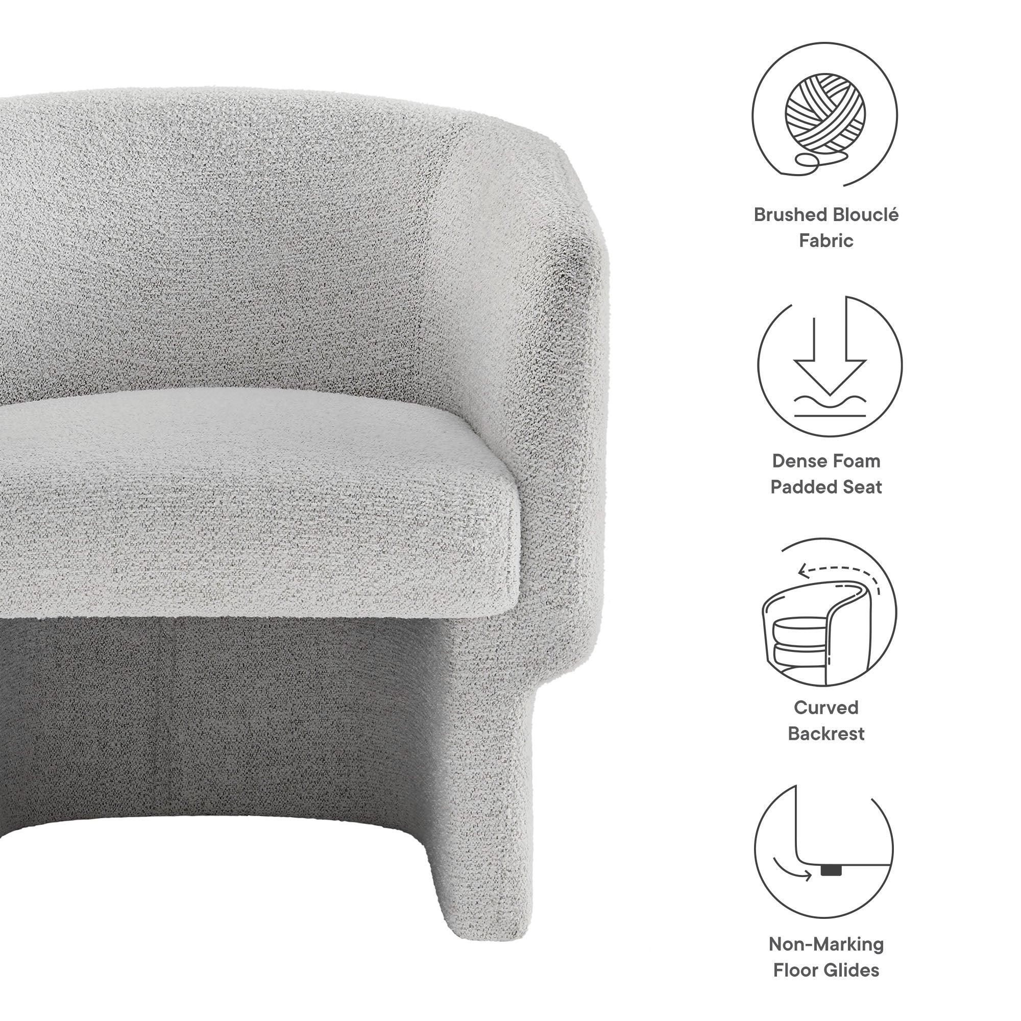 Muse Boucle Fabric Barrel Accent Chair