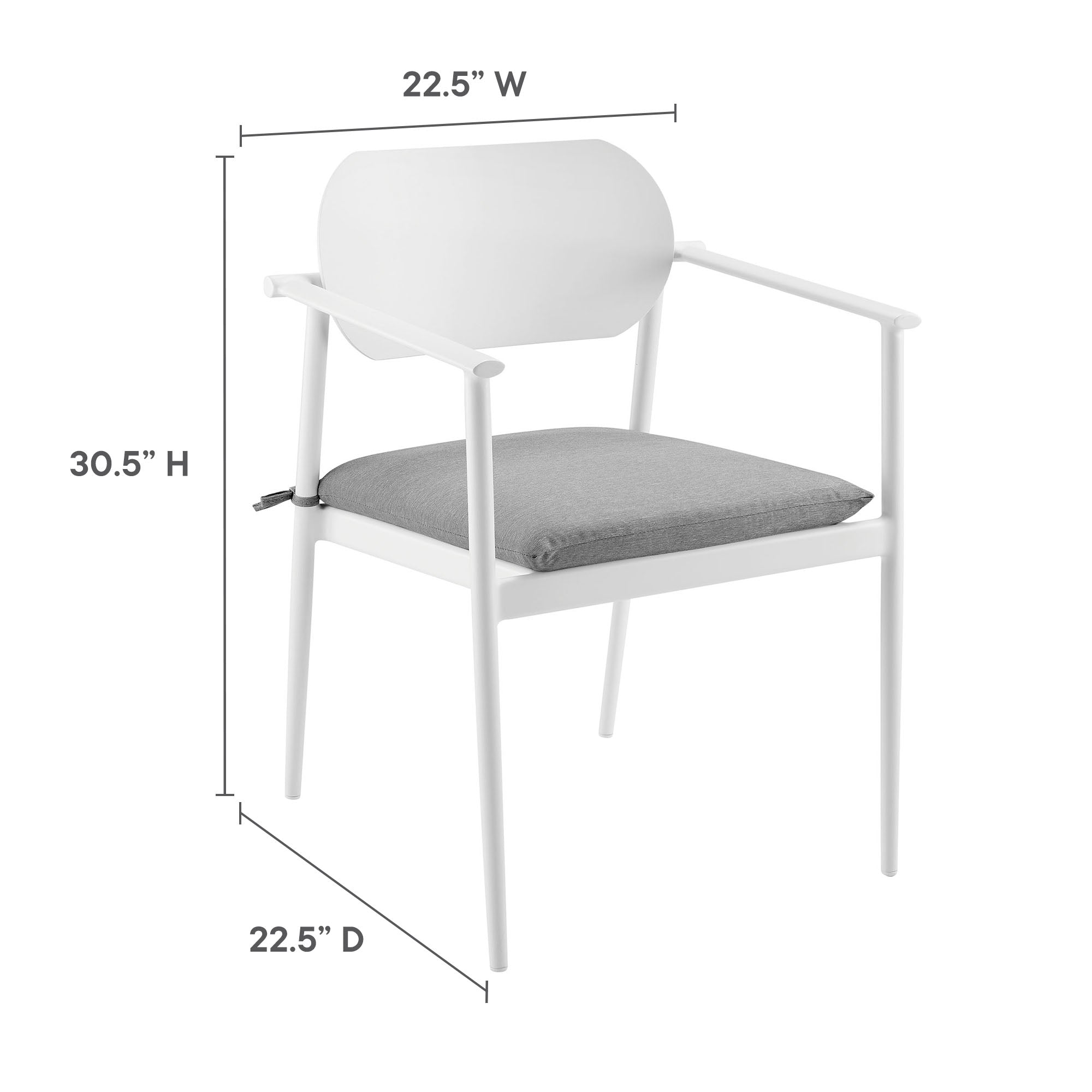 Aeris Stackable Outdoor Patio Aluminum Dining Armchair Set of 2
