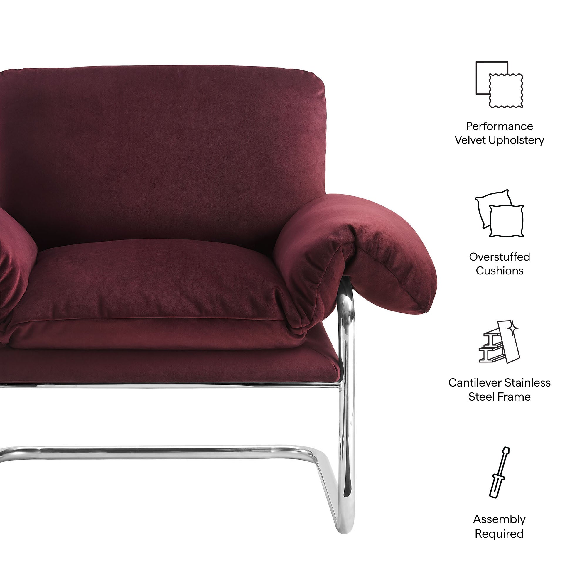 Ansel Performance Velvet Accent Chair