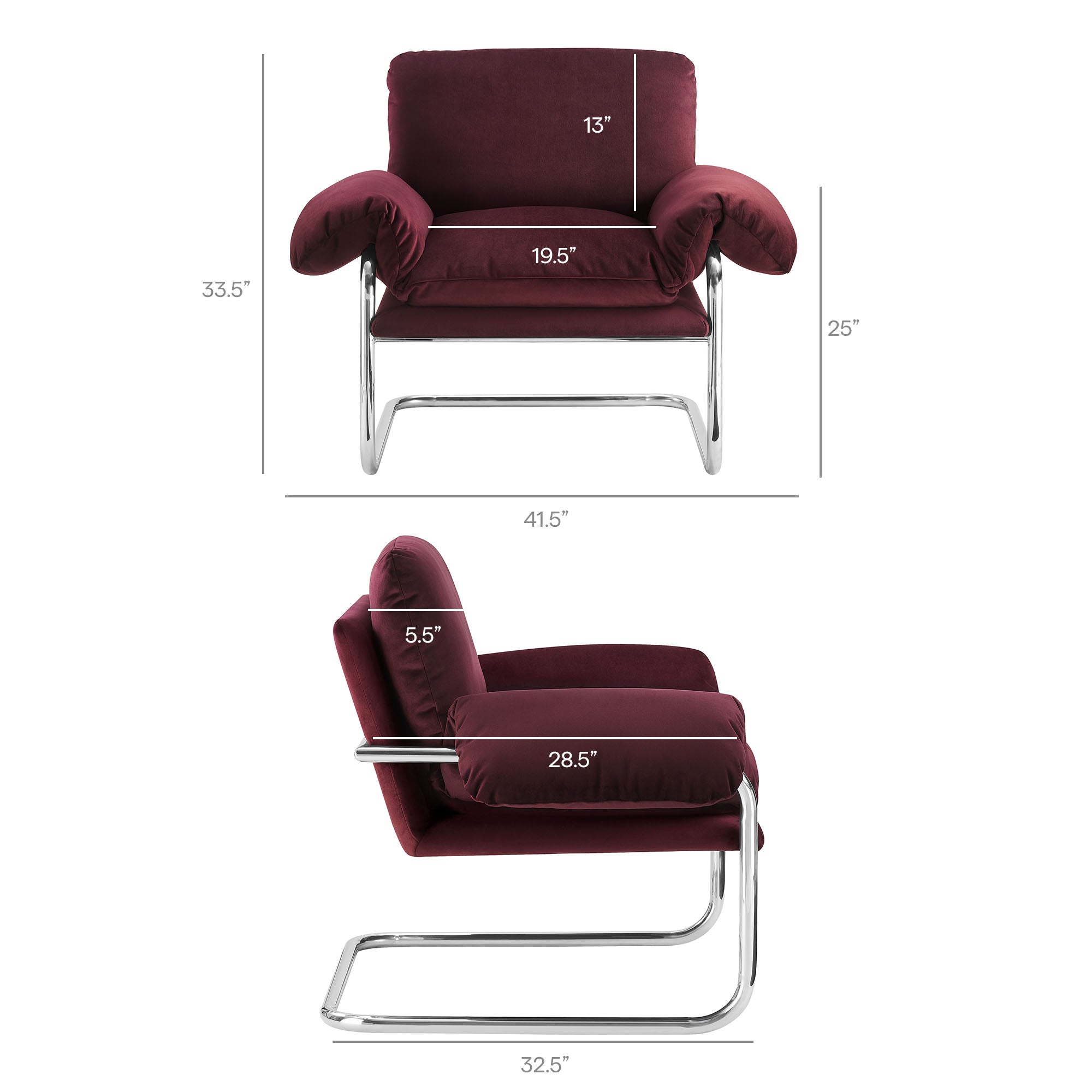 Ansel Performance Velvet Accent Chair