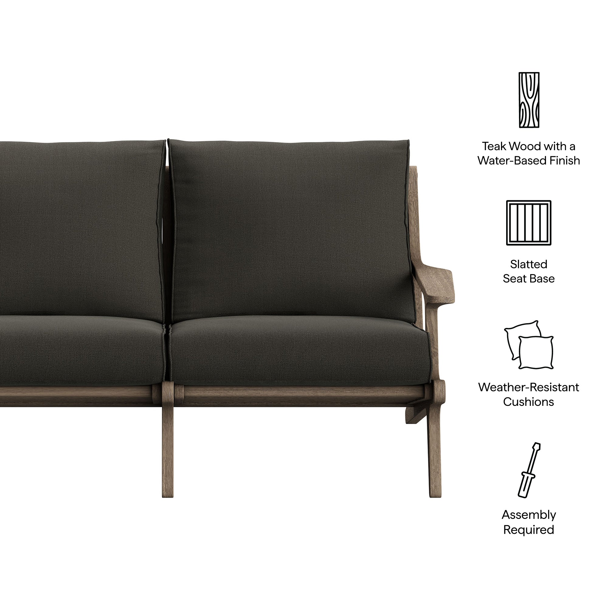 Saratoga Outdoor Patio Teak Wood Loveseat
