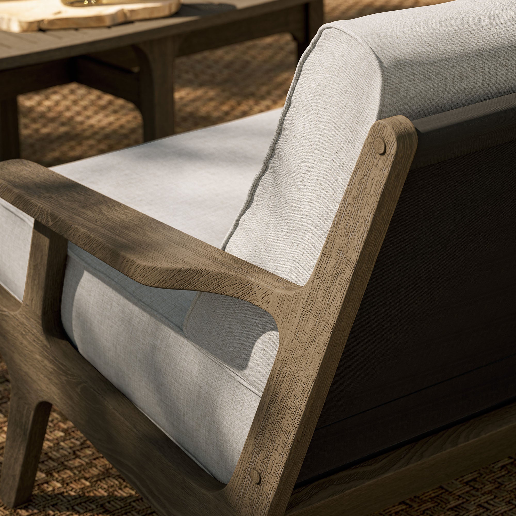 Saratoga Outdoor Patio Teak Wood Loveseat