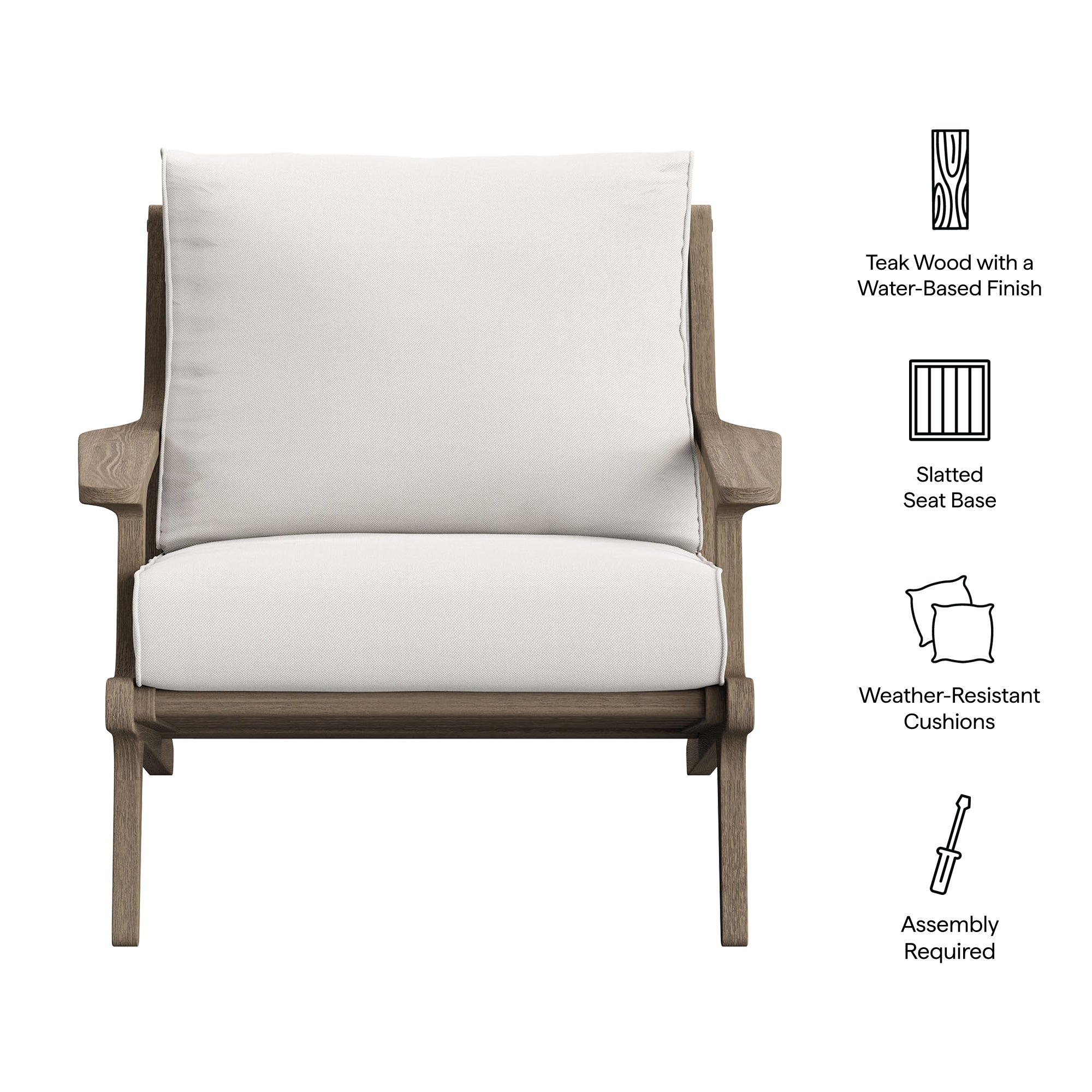 Saratoga Outdoor Patio Teak Wood Armchair