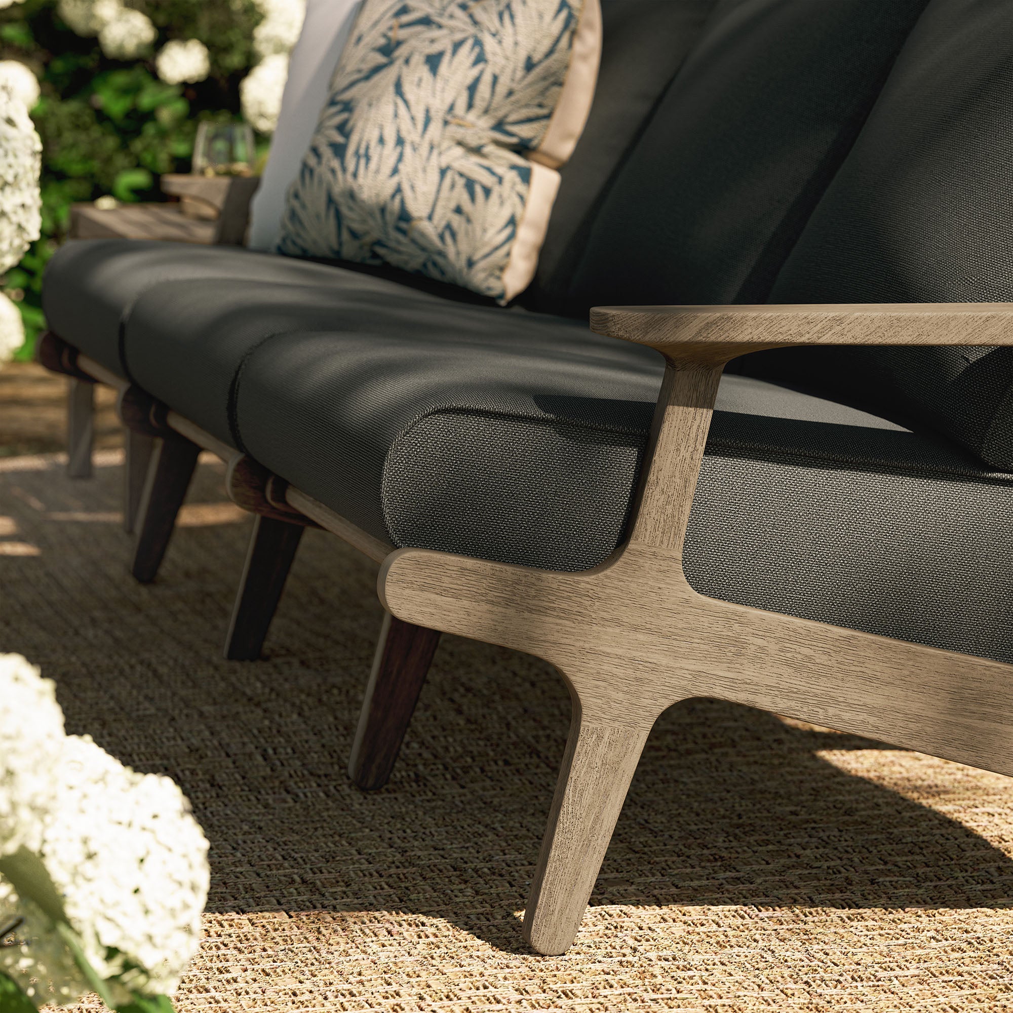 Saratoga Outdoor Patio Teak Sofa