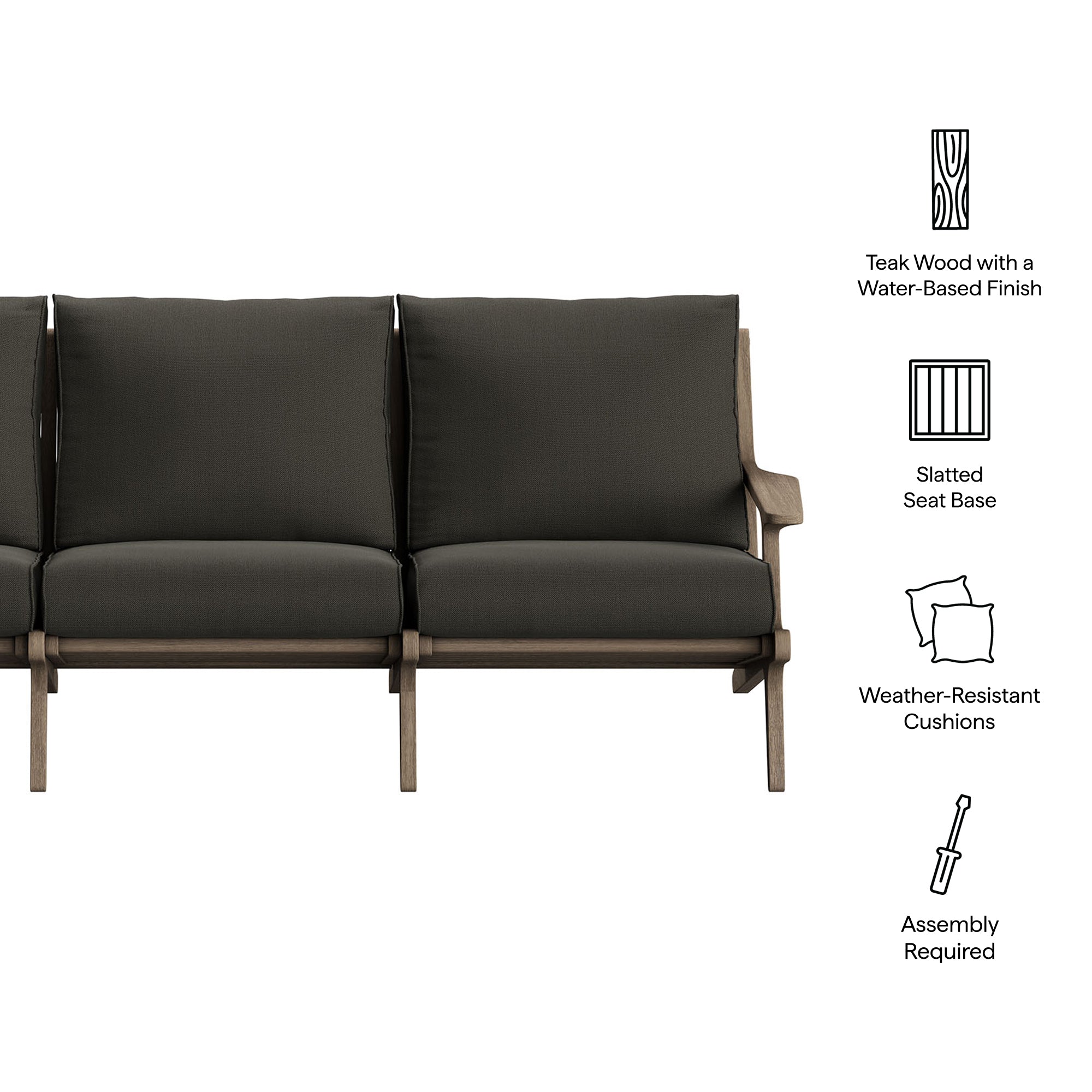 Saratoga Outdoor Patio Teak Sofa