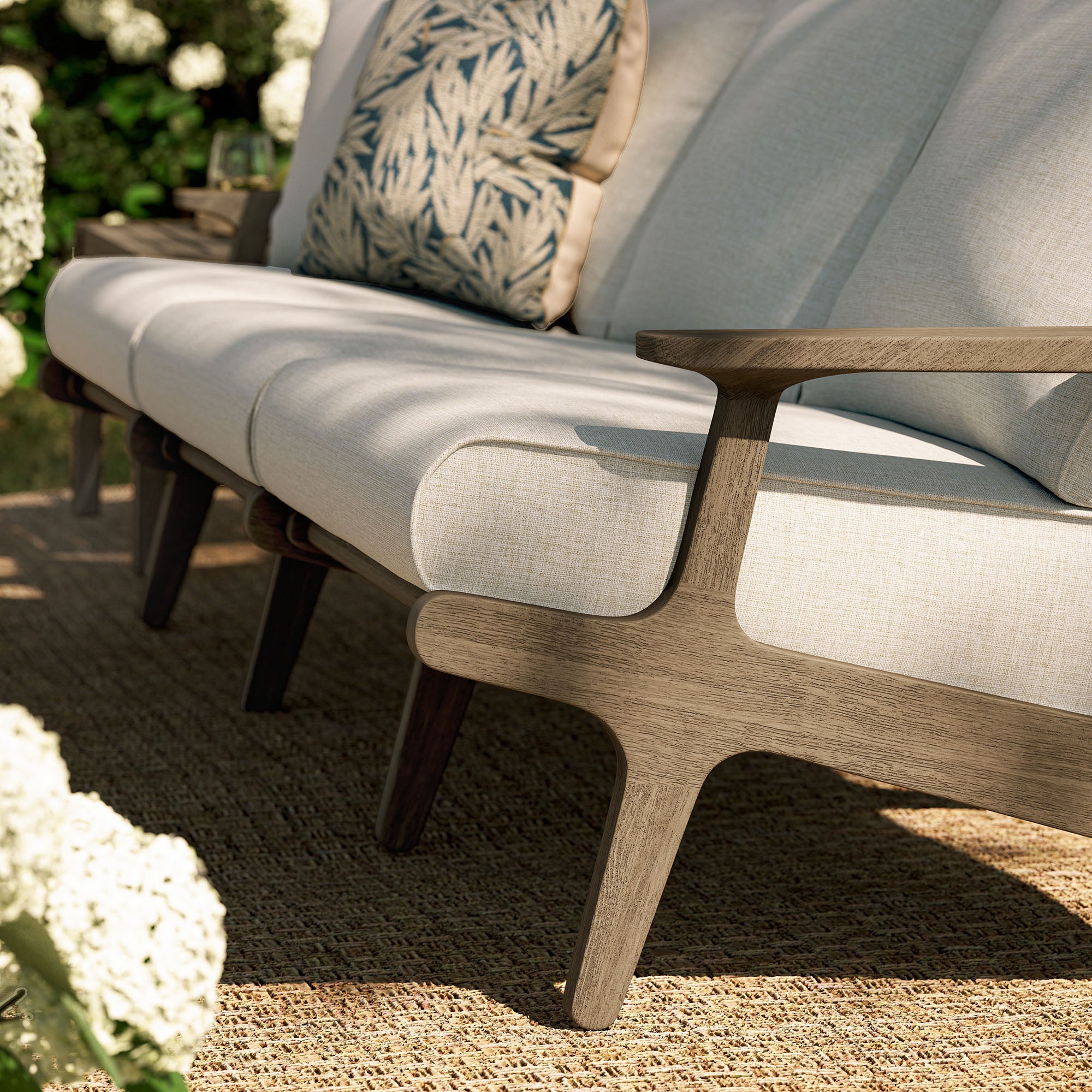 Saratoga Outdoor Patio Teak Sofa