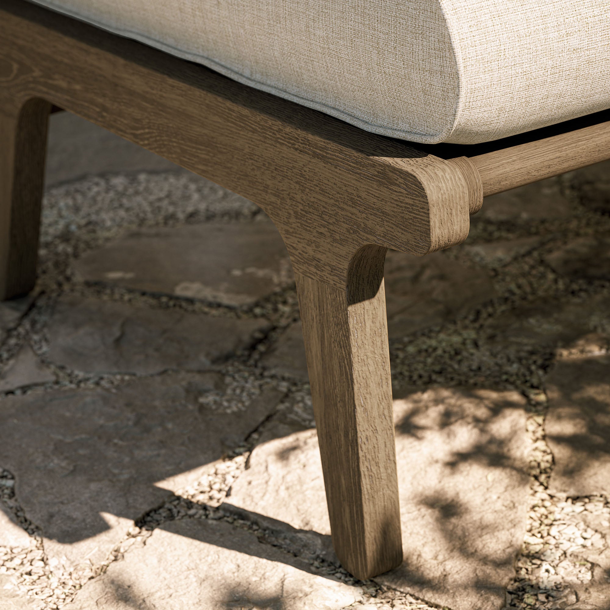 Saratoga Outdoor Patio Teak Ottoman