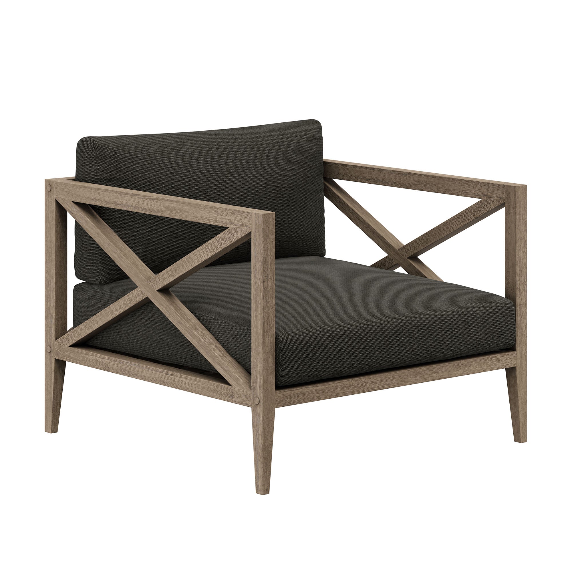 Northlake 3-Piece Outdoor Patio Teak Wood Furniture Set with Armchair and Side Table