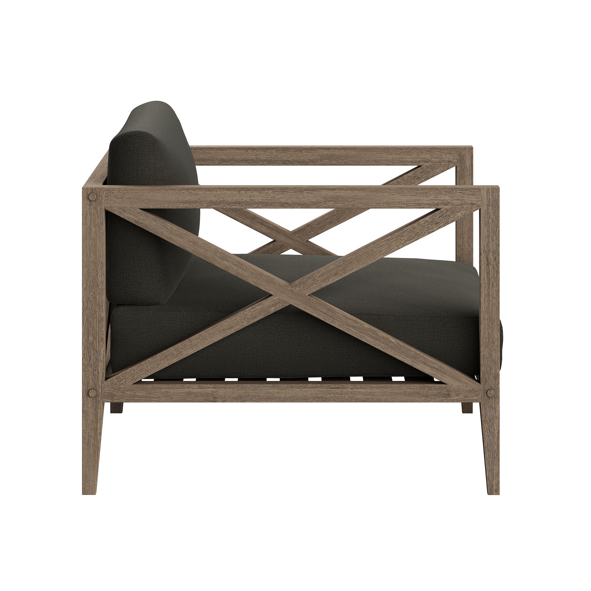 Northlake 3-Piece Outdoor Patio Teak Wood Furniture Set with Armchair and Side Table