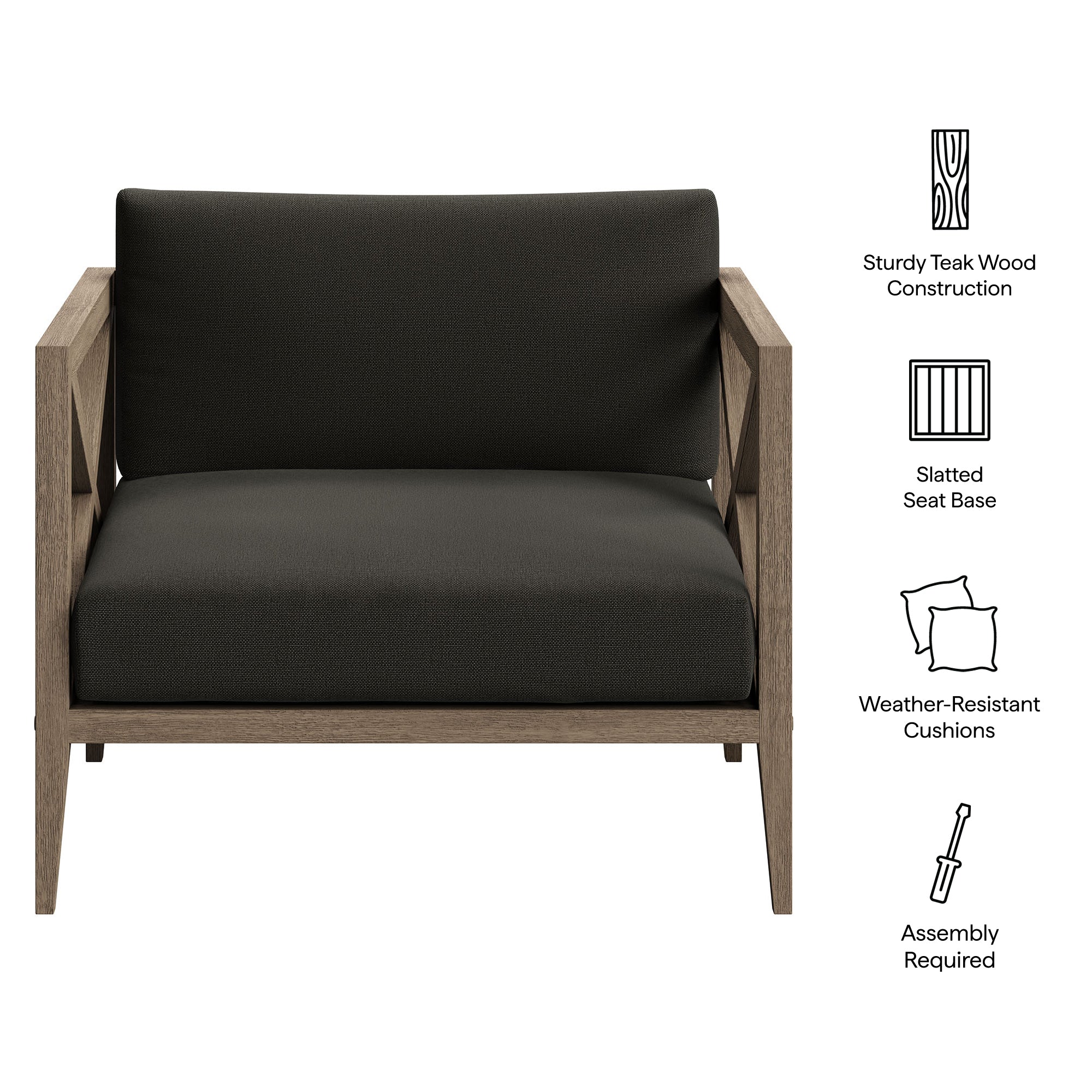 Northlake Outdoor Patio Teak Armchair