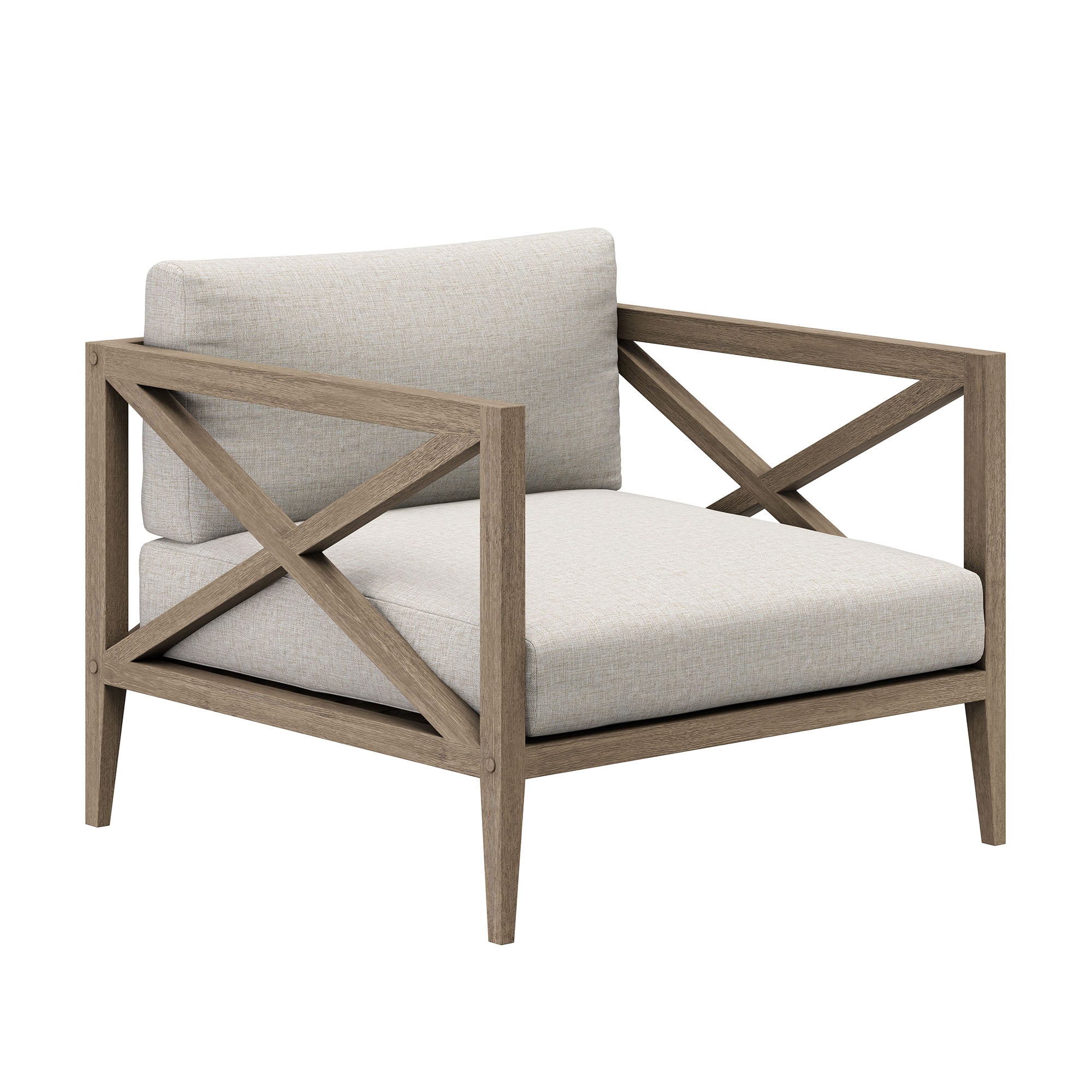 Northlake 3-Piece Outdoor Patio Teak Wood Furniture Set with Armchair and Side Table