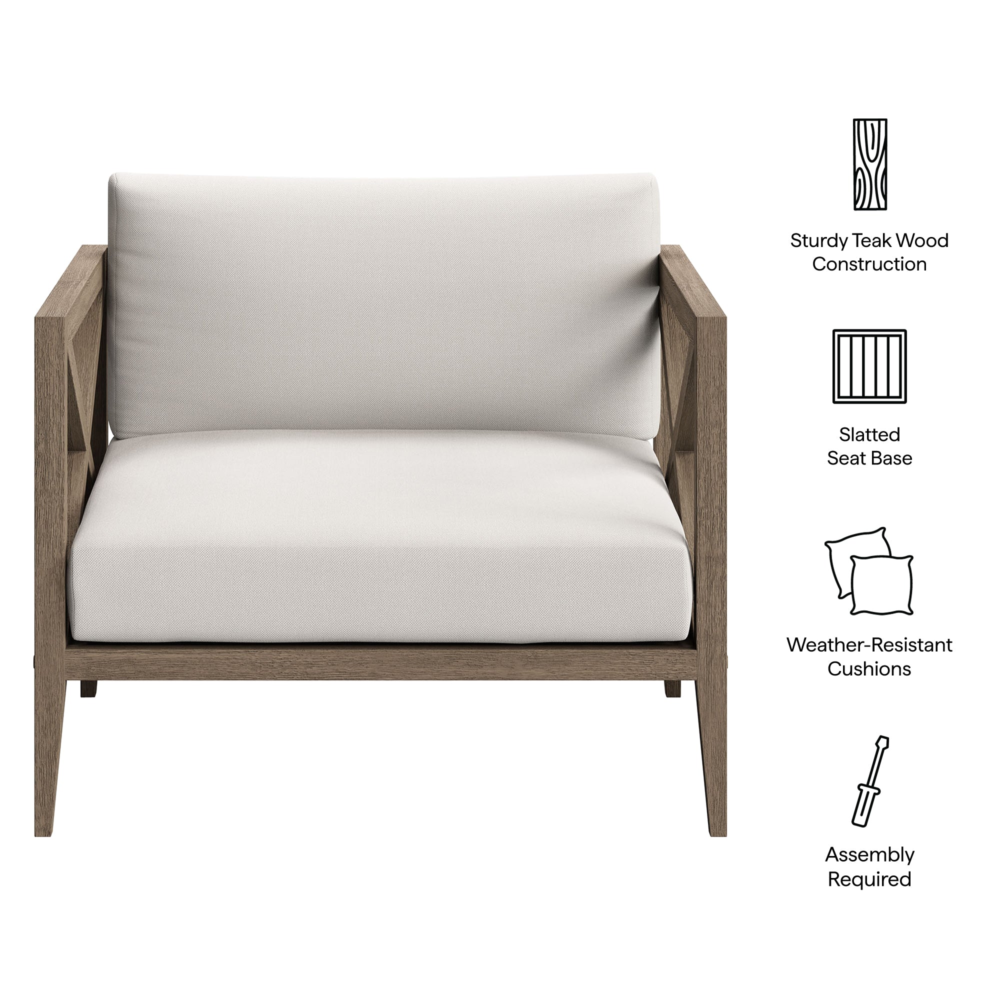 Northlake Outdoor Patio Teak Armchair