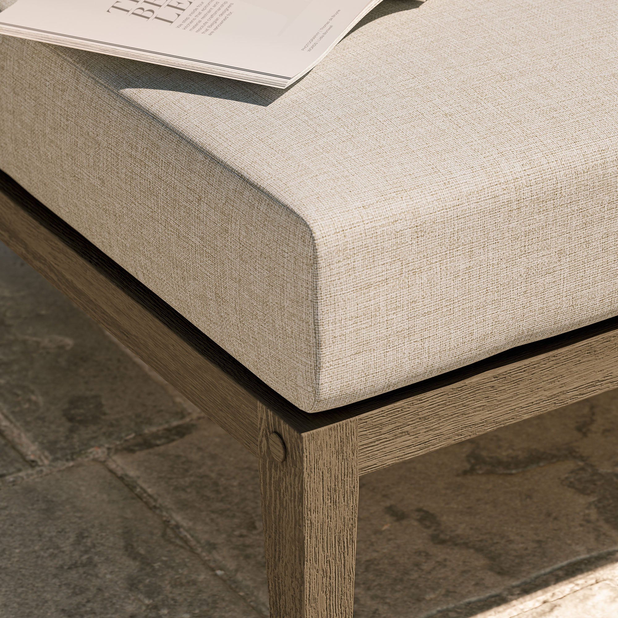 Northlake Outdoor Patio Teak Ottoman