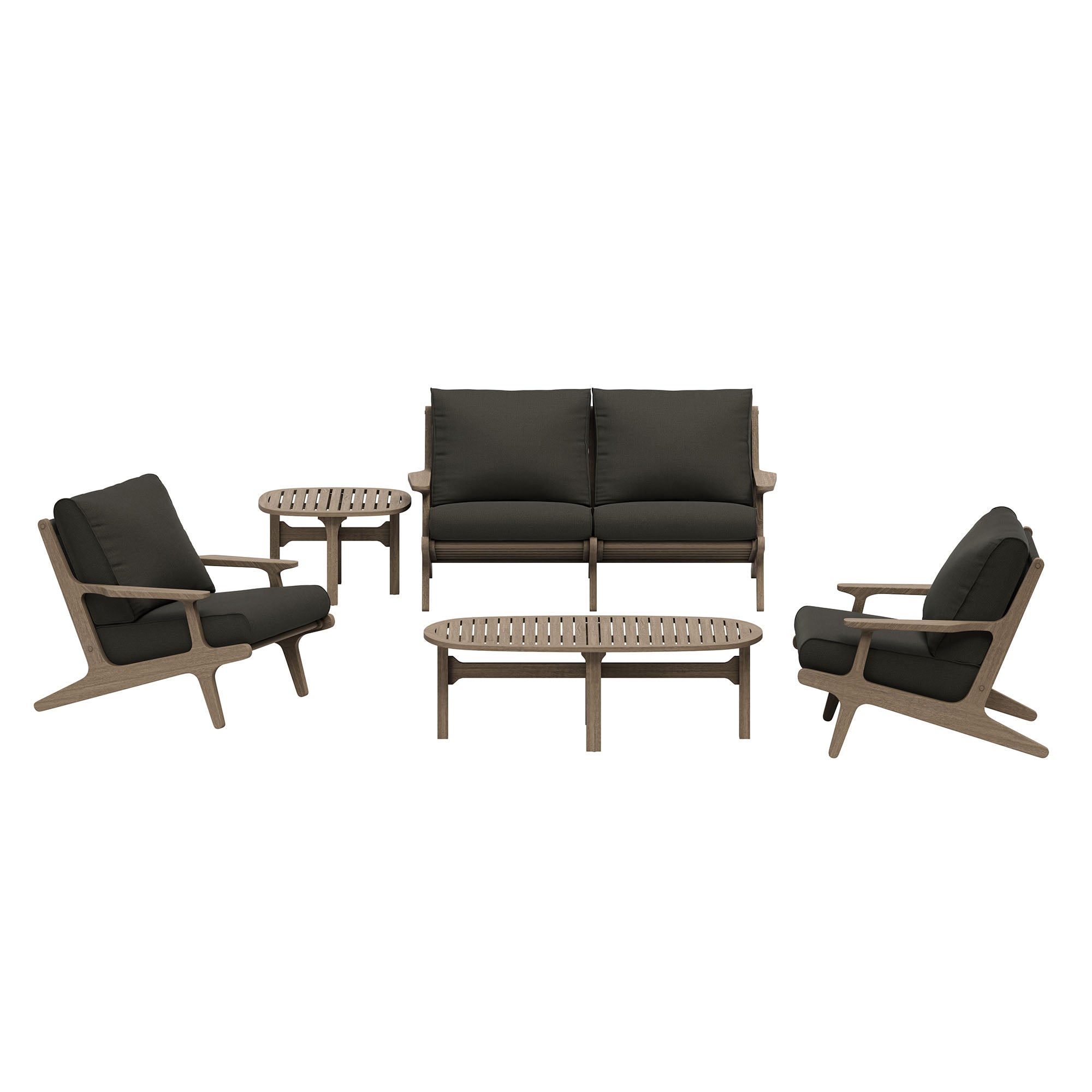 Saratoga 5-Piece Outdoor Patio Teak Wood Furniture Set