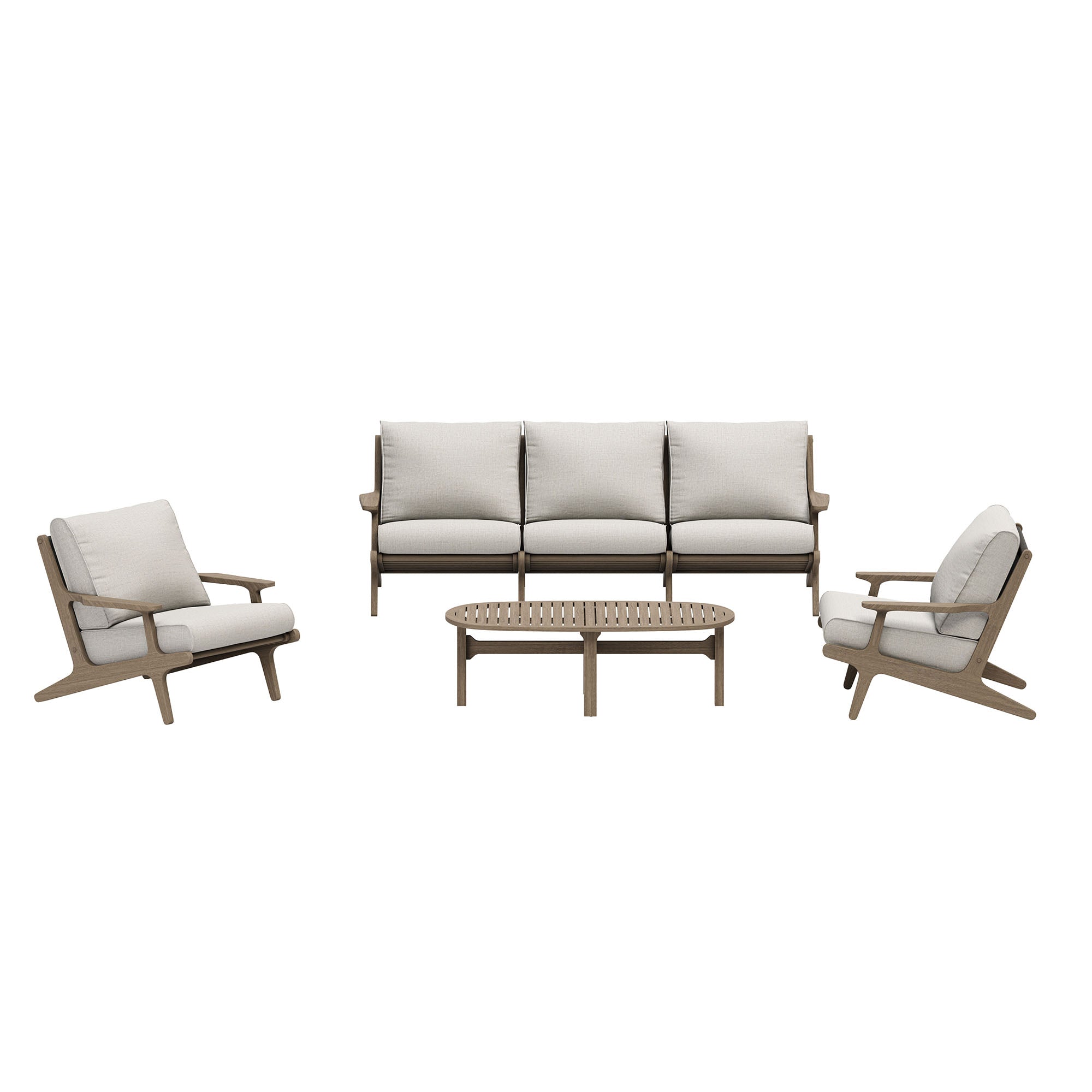 Saratoga 4-Piece Outdoor Patio Teak Wood Furniture Set