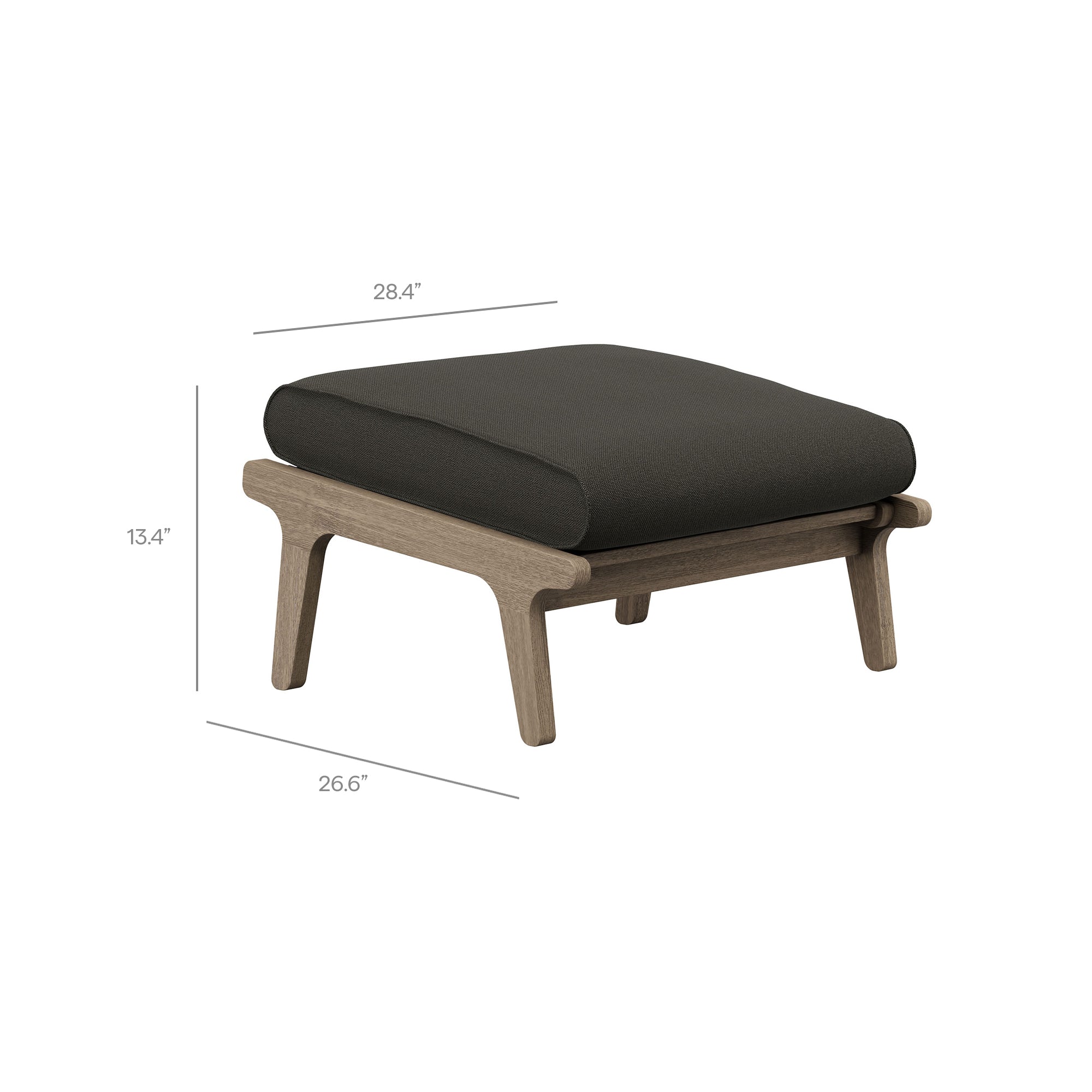 Saratoga Outdoor Patio Teak Wood Chair and Ottoman Set