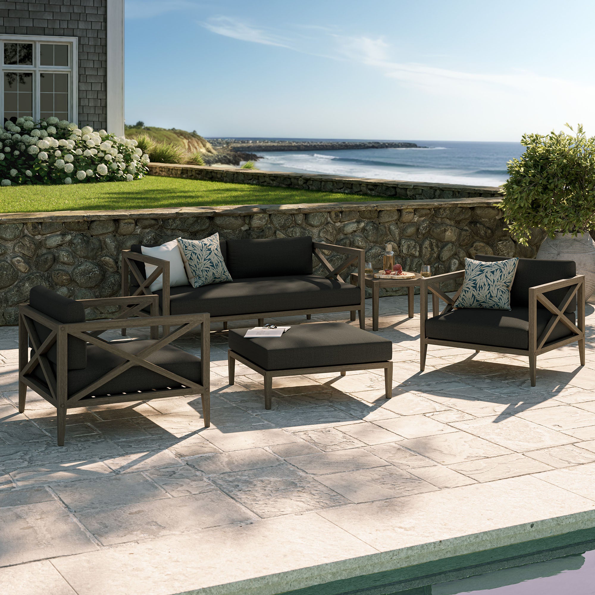 Northlake 5-Piece Outdoor Patio Teak Wood Furniture Set