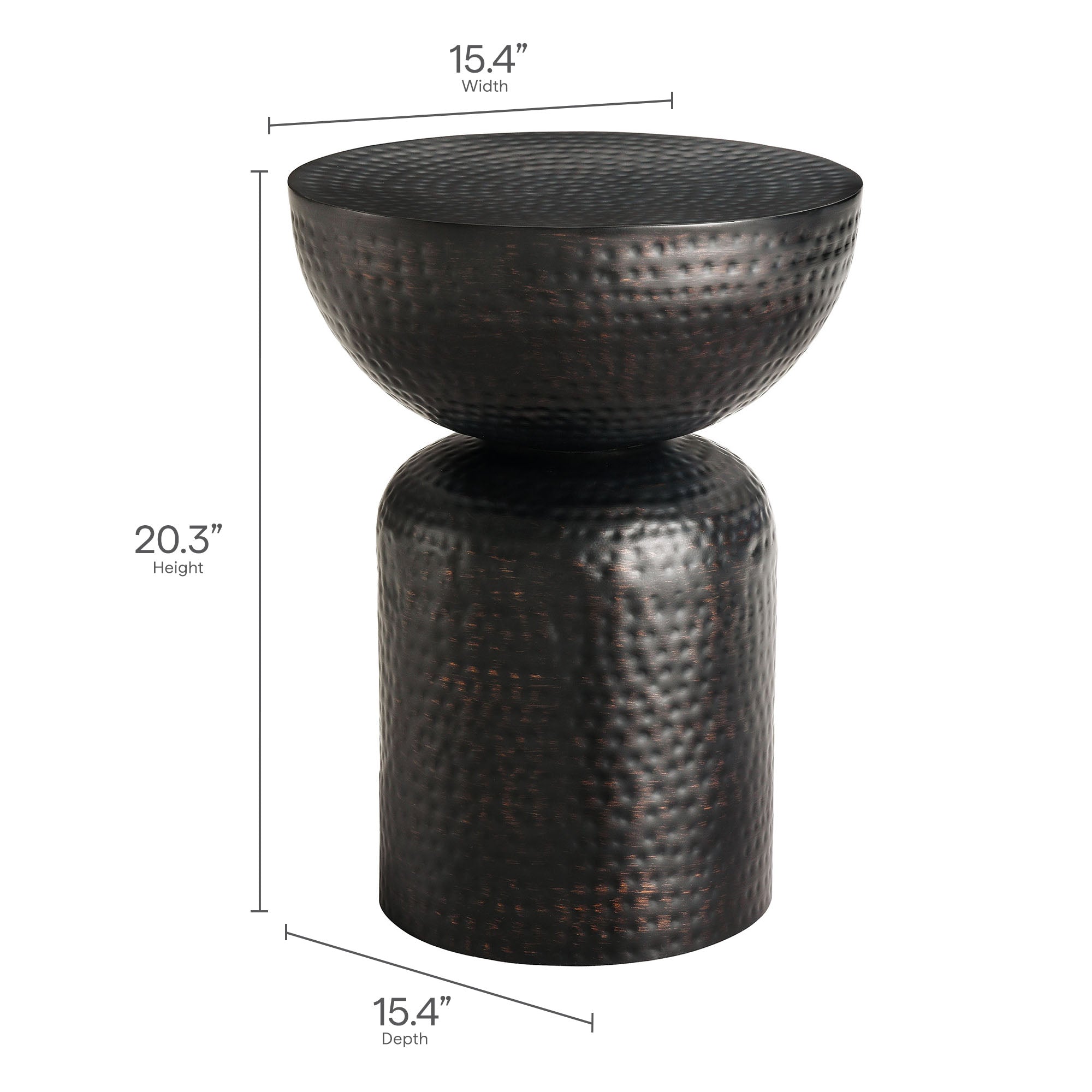 Mella Metal Hammered Side Table