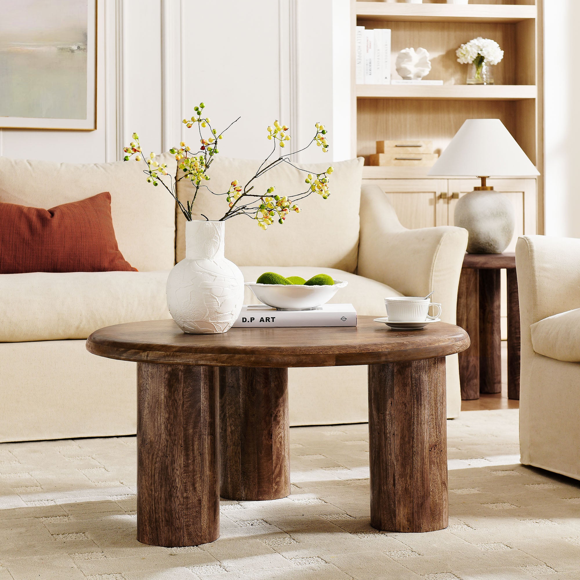 Mavina Round Mango Wood Coffee Table