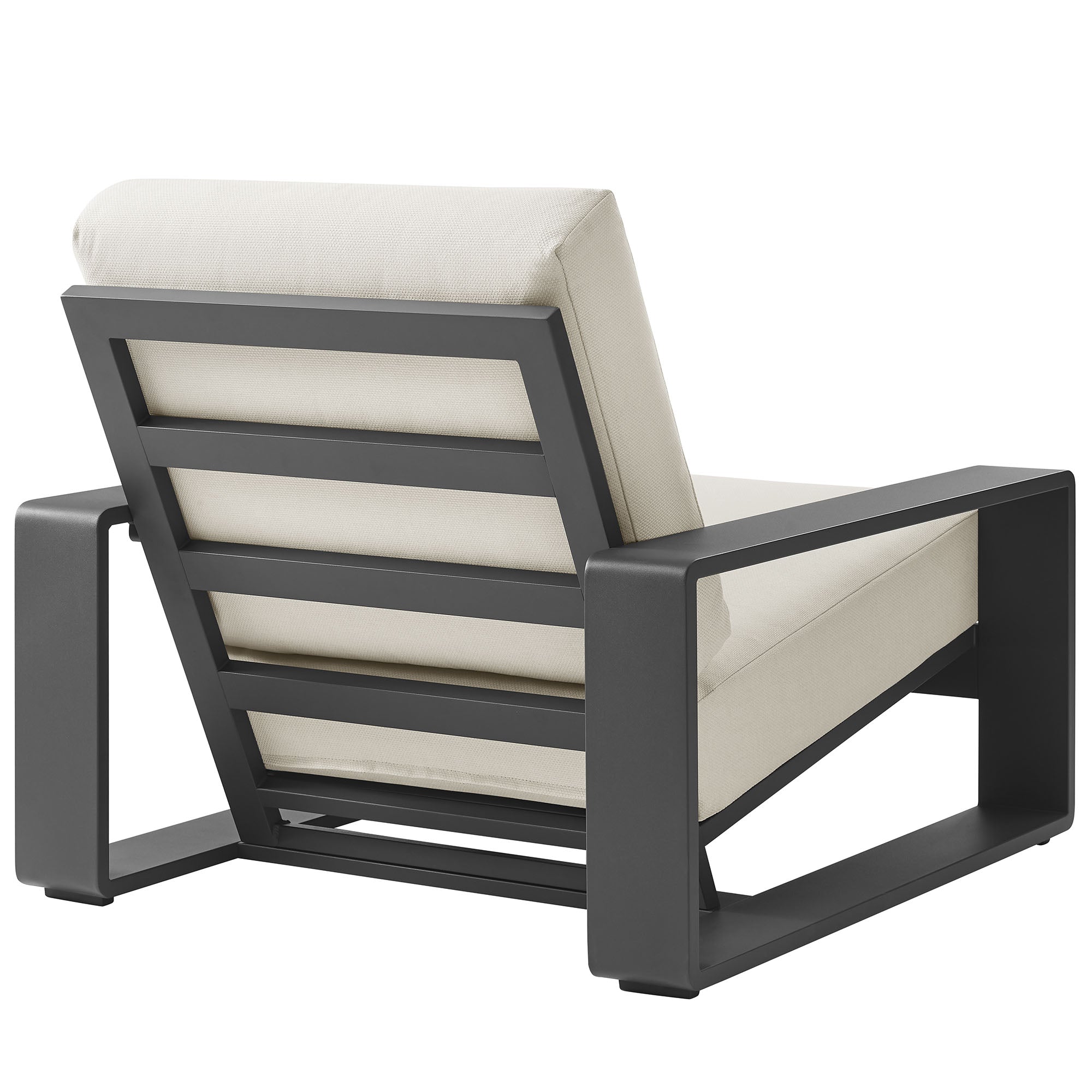 Lirienne Outdoor Patio Aluminum Faux Wood Armchairs Set of 2