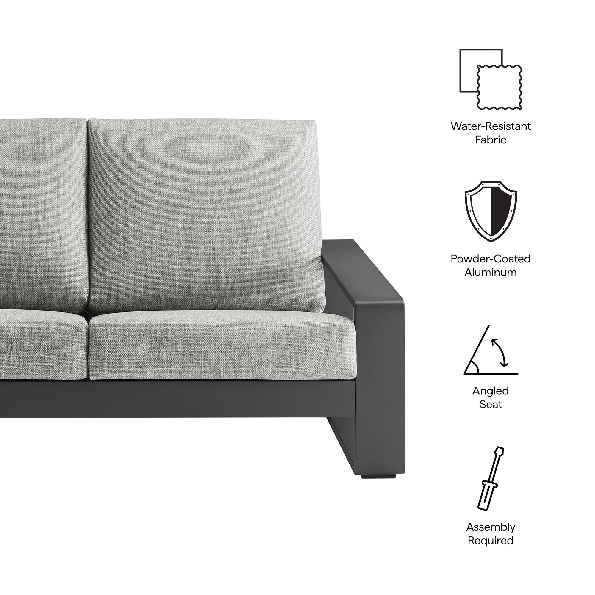 Lirienne Outdoor Patio Aluminum Loveseat