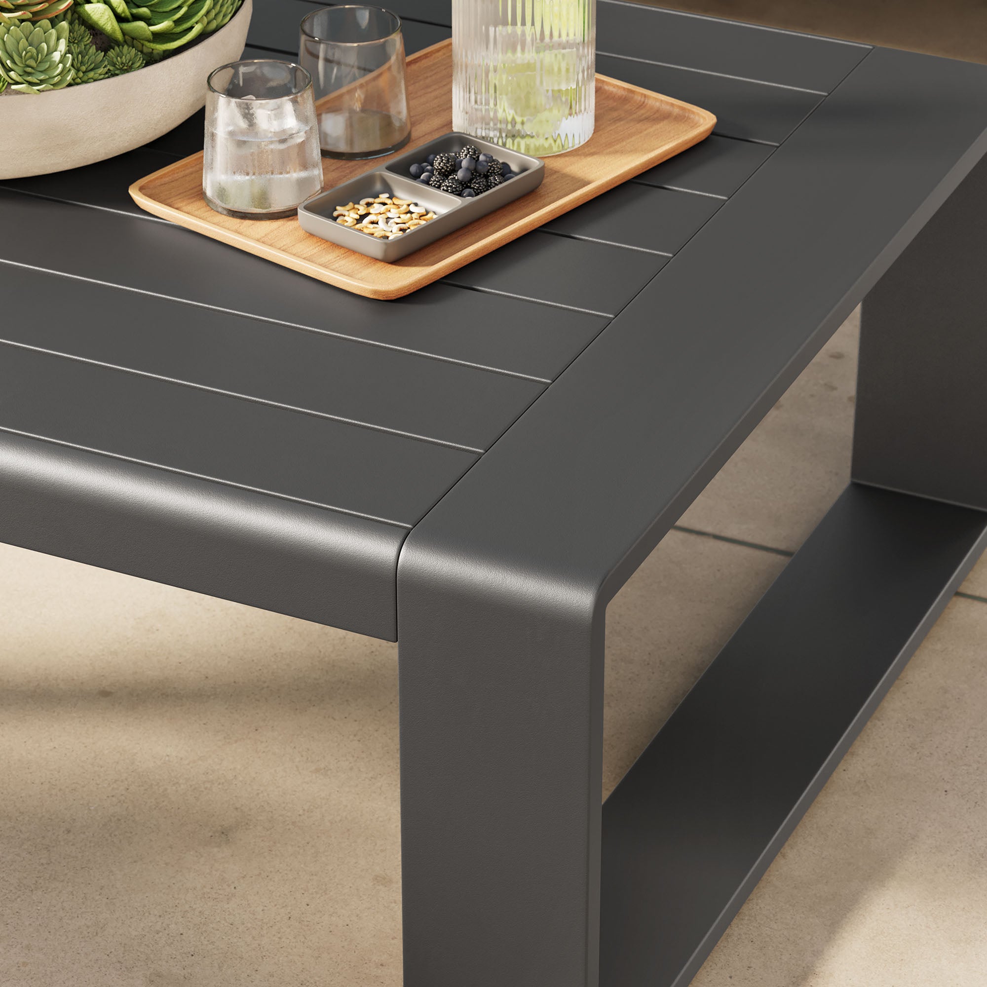 Lirienne Outdoor Patio Aluminum Coffee Table