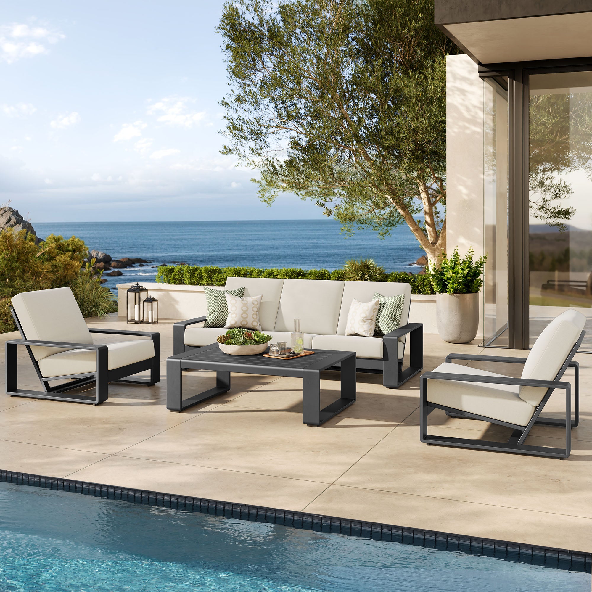 Lirienne 4-Piece Outdoor Patio Aluminum Furniture Set
