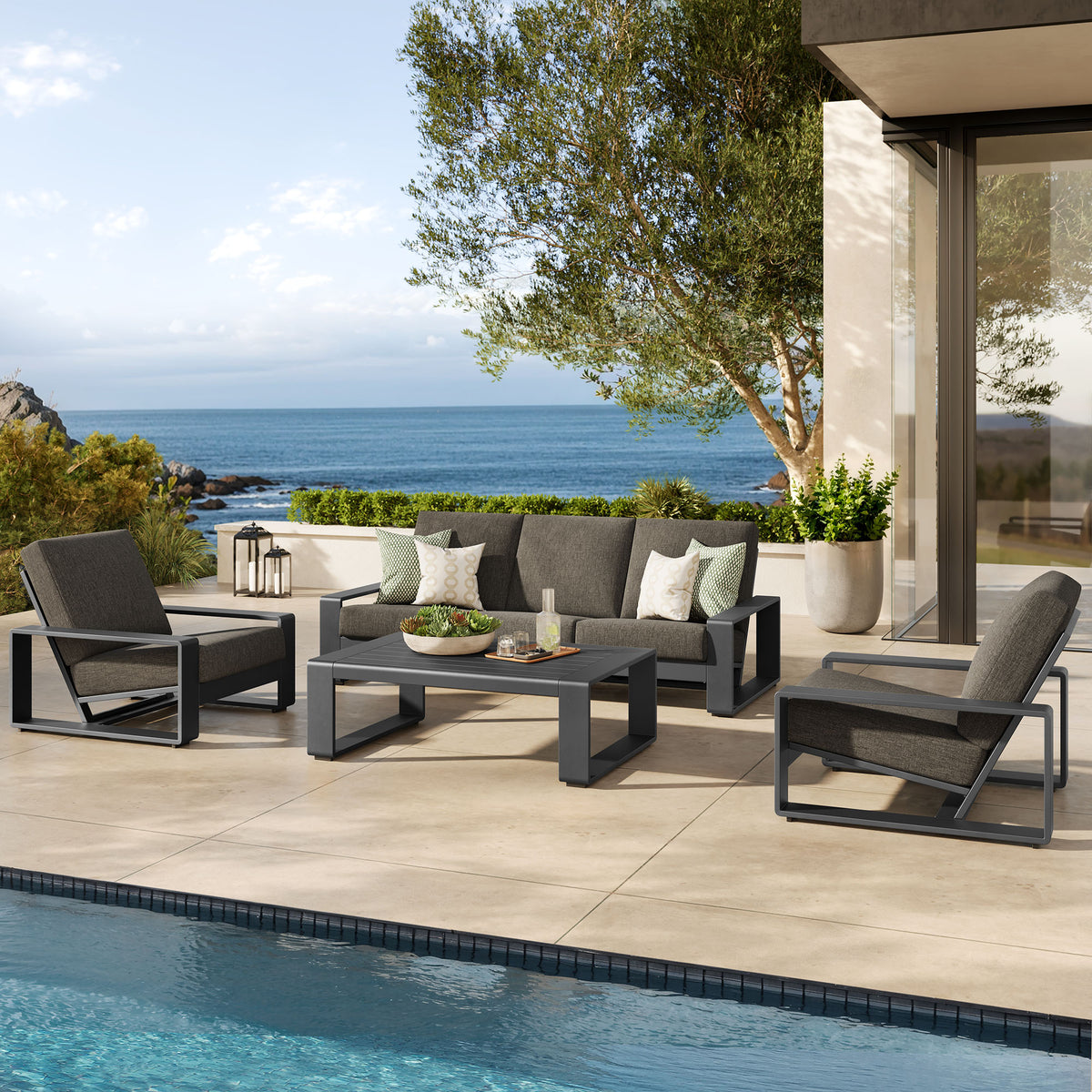 Lirienne 4-Piece Outdoor Patio Aluminum Furniture Set