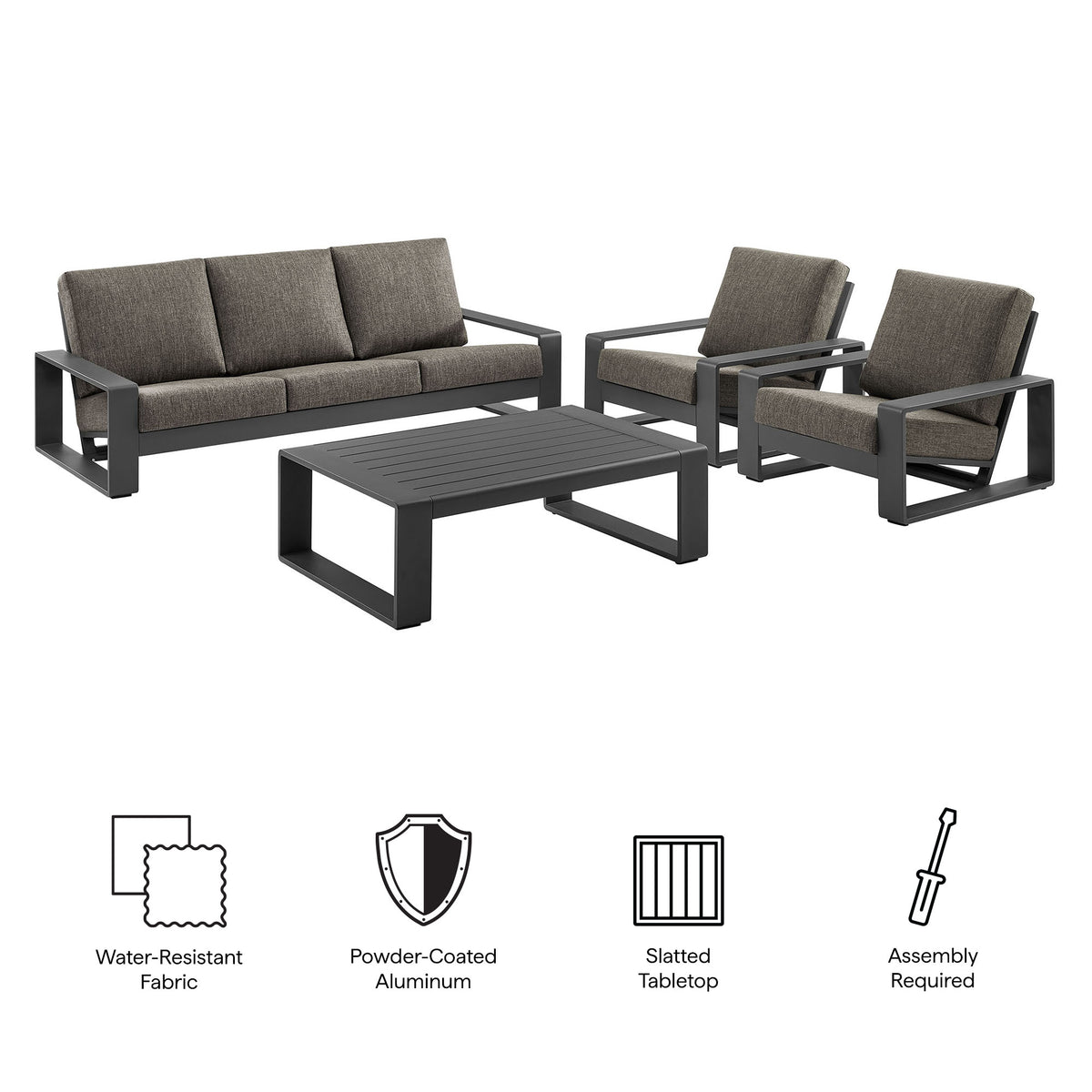 Lirienne 4-Piece Outdoor Patio Aluminum Furniture Set