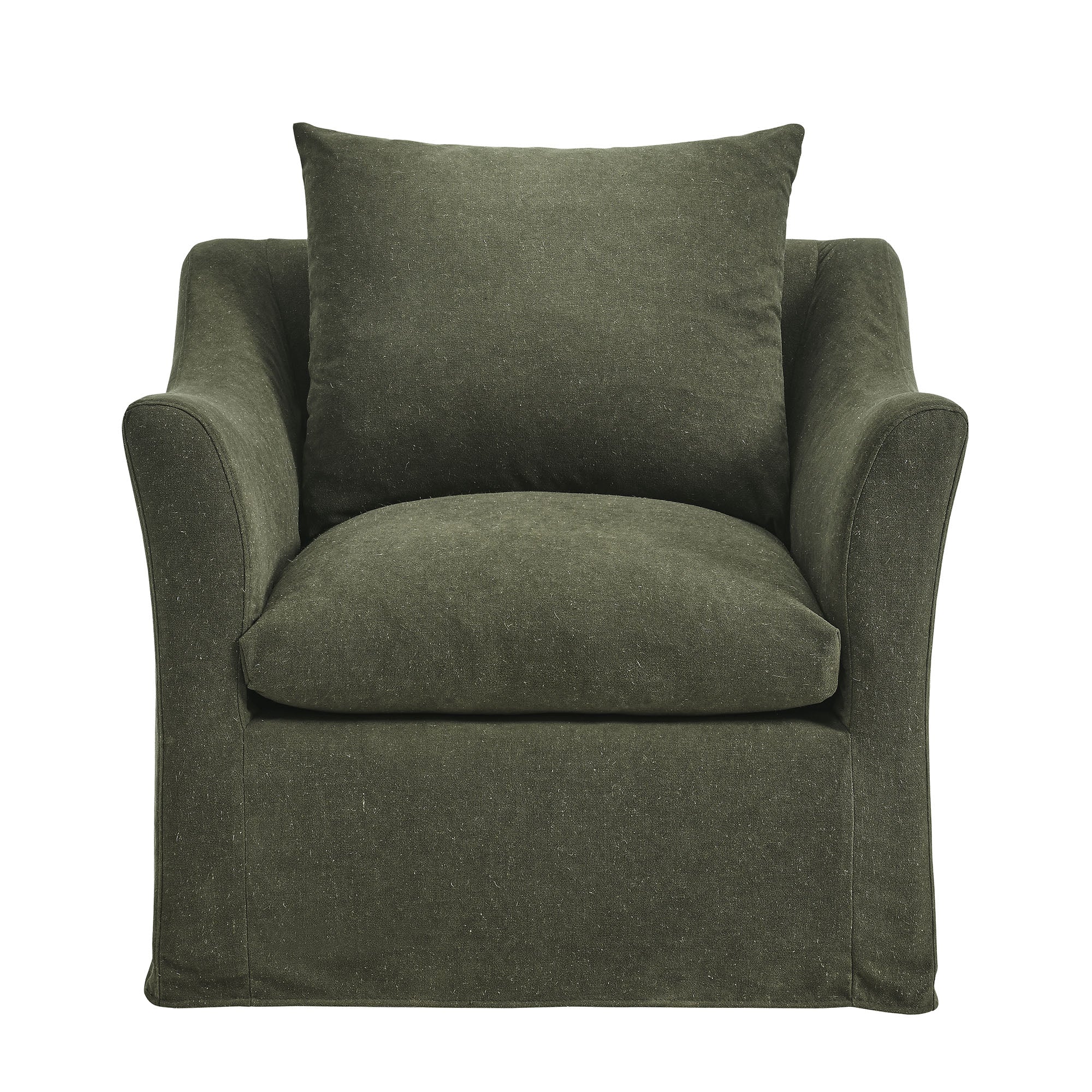 Somerset Linen Blend Slipcovered Armchair