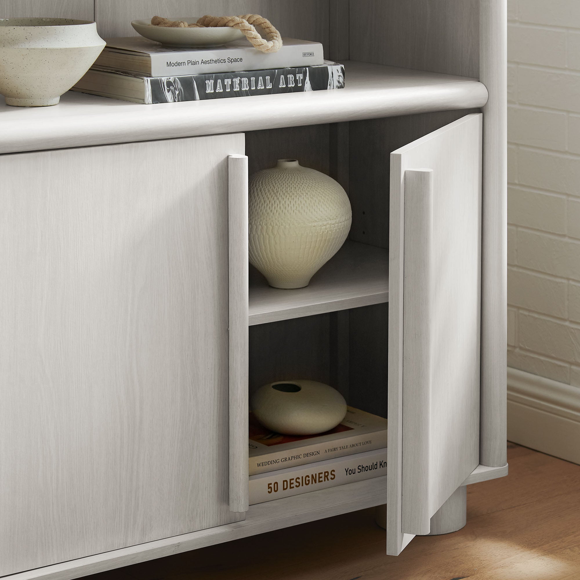 Bellamy Tall Arched Display Cabinet Bookcase