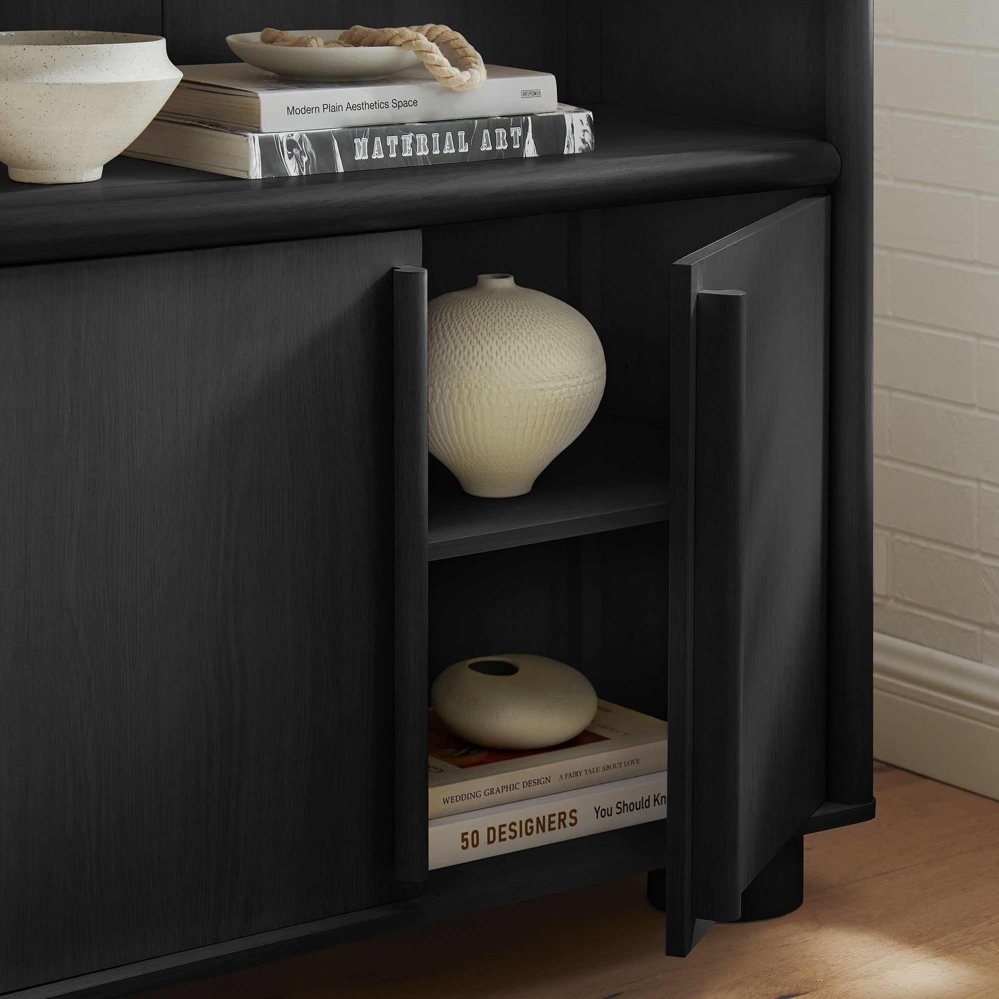 Bellamy Tall Arched Display Cabinet Bookcase