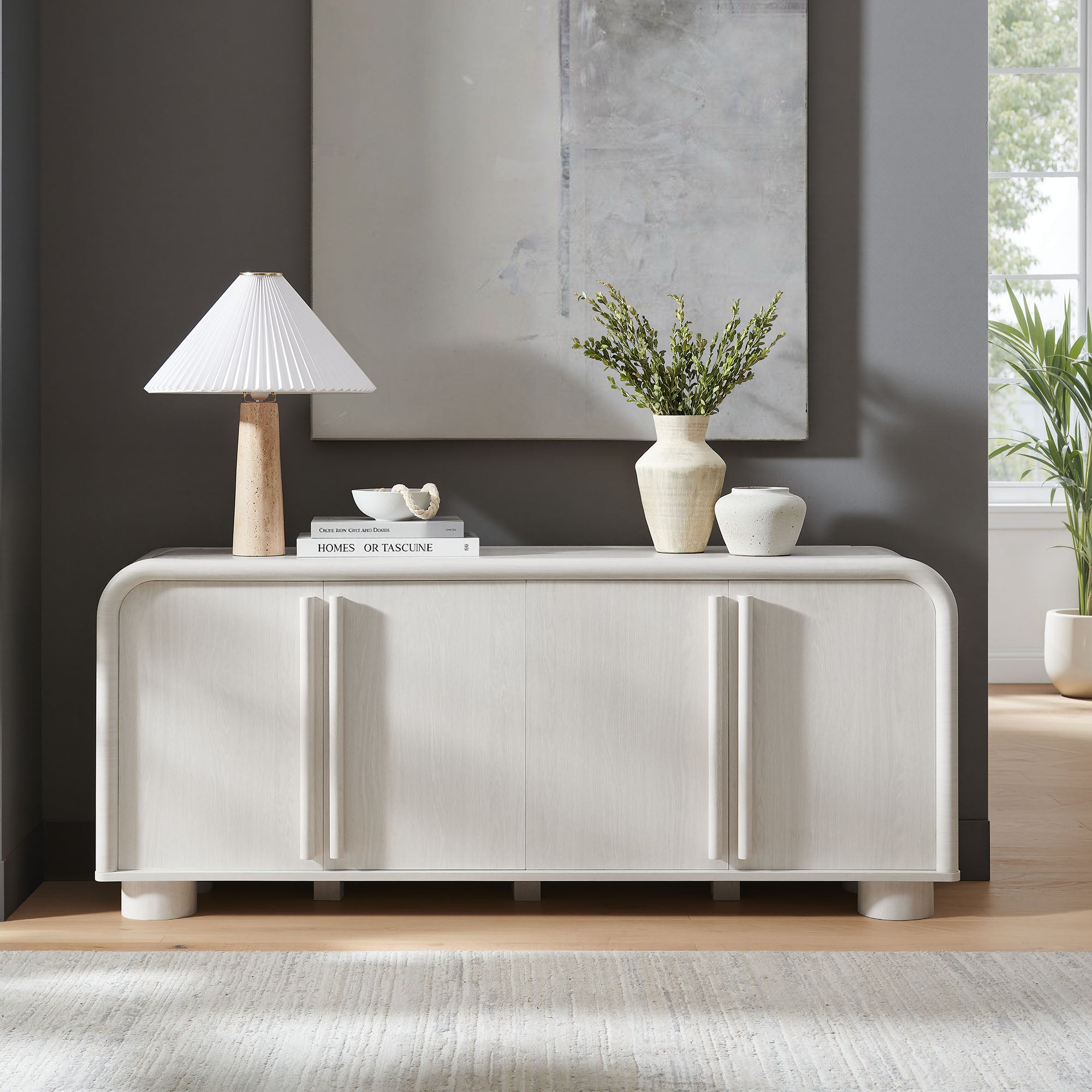 Bellamy Curved 4-Door Sideboard Cabinet