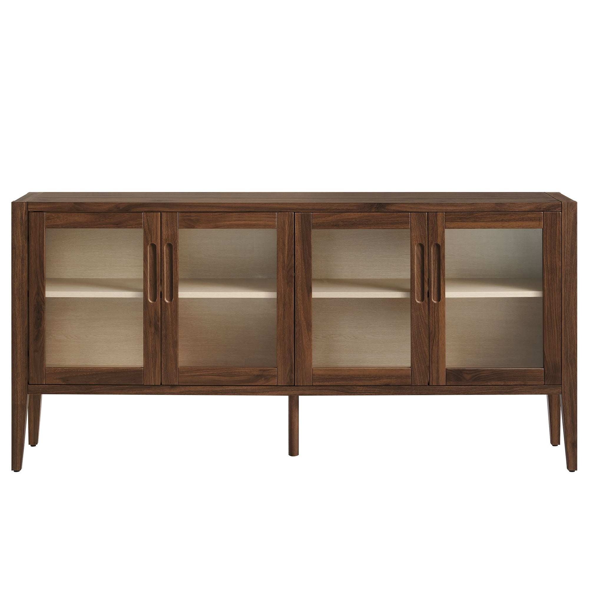 Nell 72" Glass Door Sideboard Storage Display Cabinet