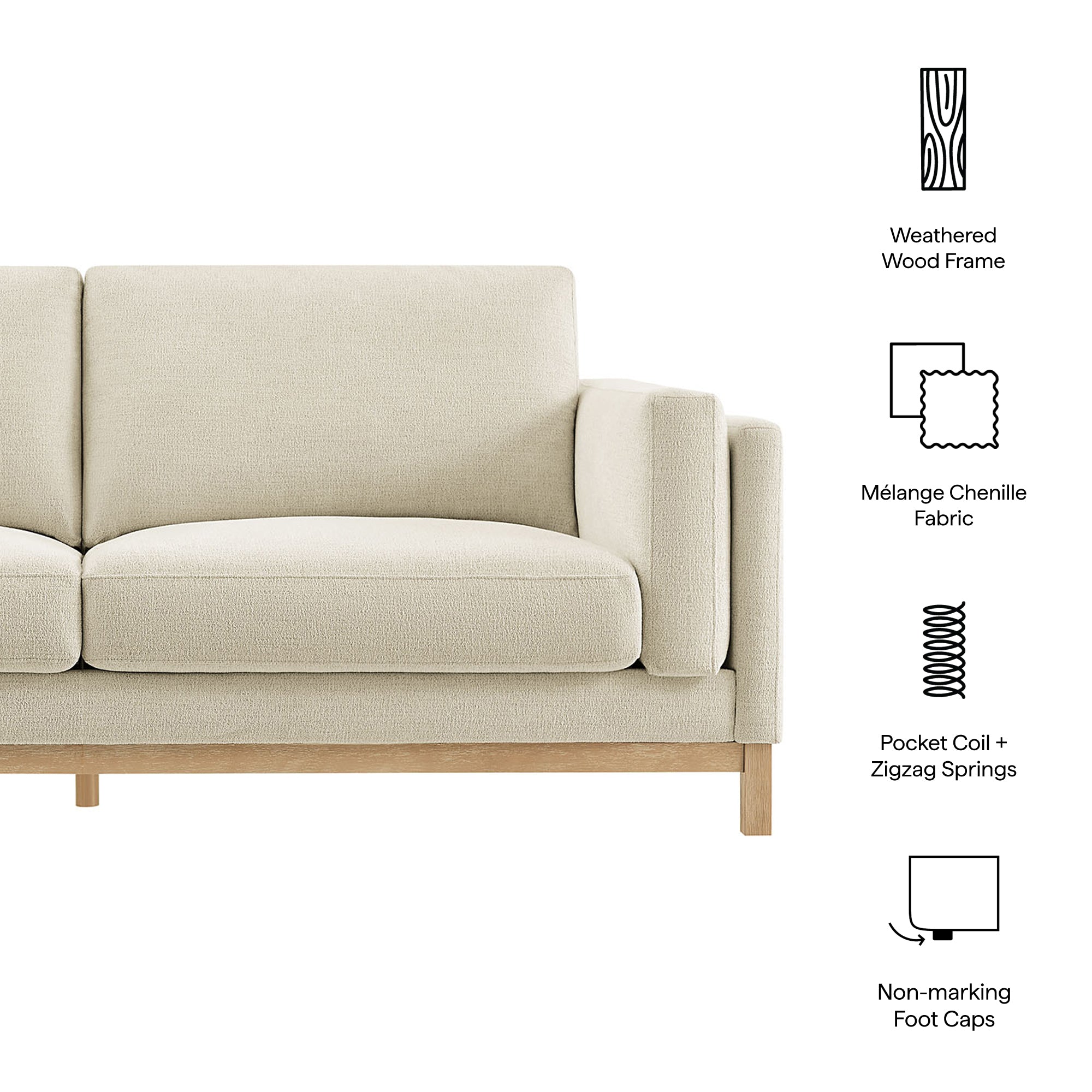 Roscoe 81 inch Fabric Sofa