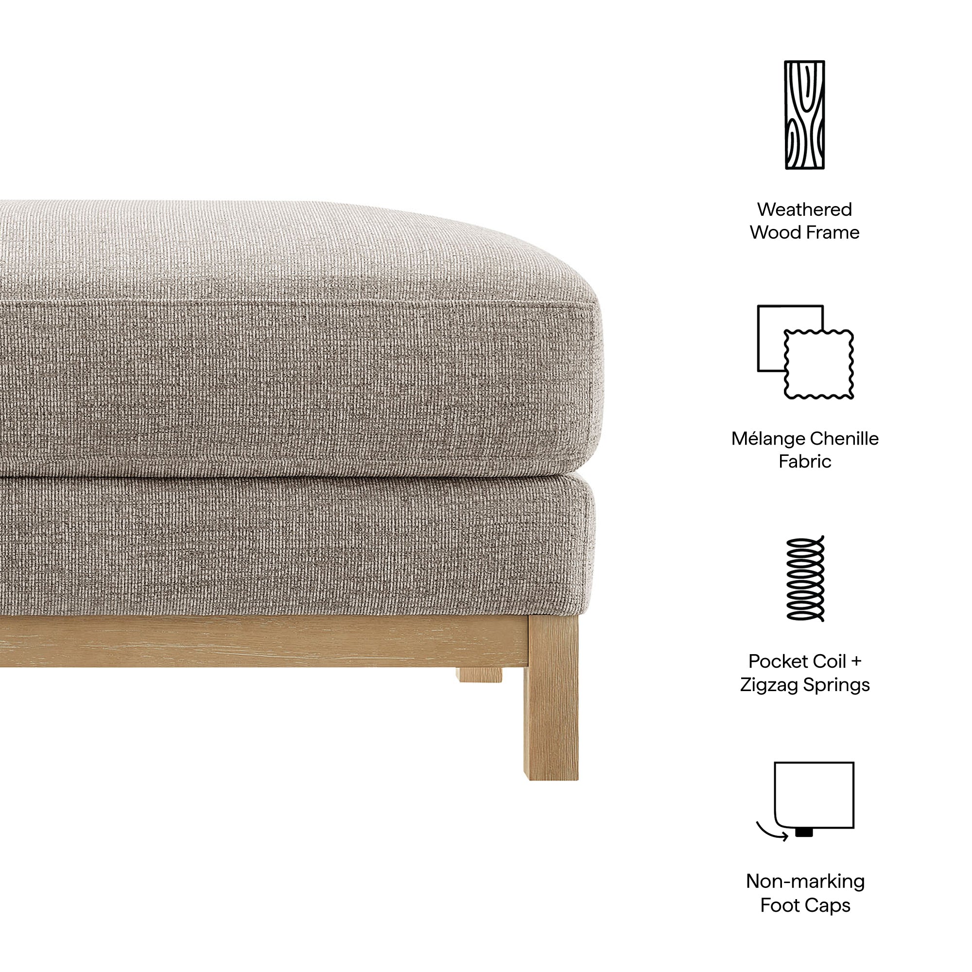 Roscoe Fabric Ottoman